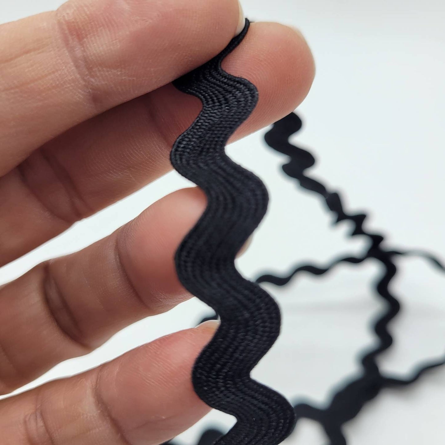 8 MM Ric Rac, Craft Ribbon, Textured Embellishment Ribbon, Craft Projects, Sewing Notions, Fabric Trim, Black Onyx