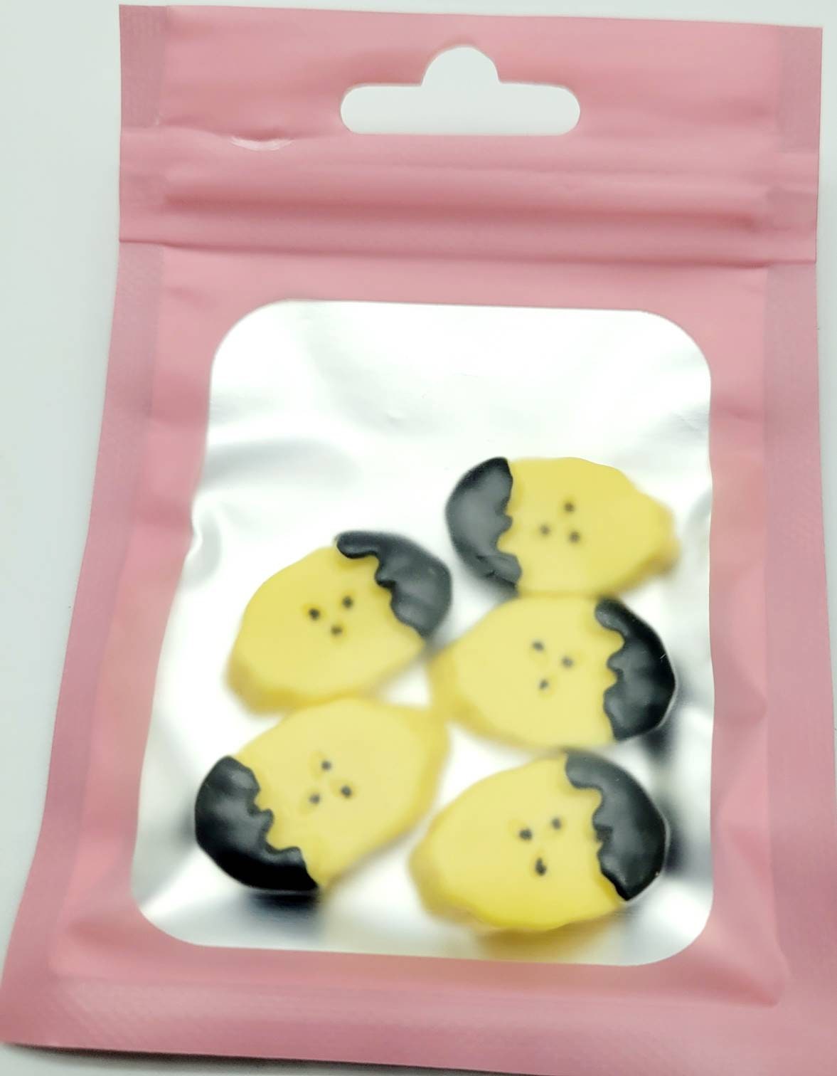 Chocolate Dipped Banana Slices, Shiny Resin Flatback Cabochons, Charms for jewelry crafting, add to Hairbows, barrettes and Fake Bake crafts