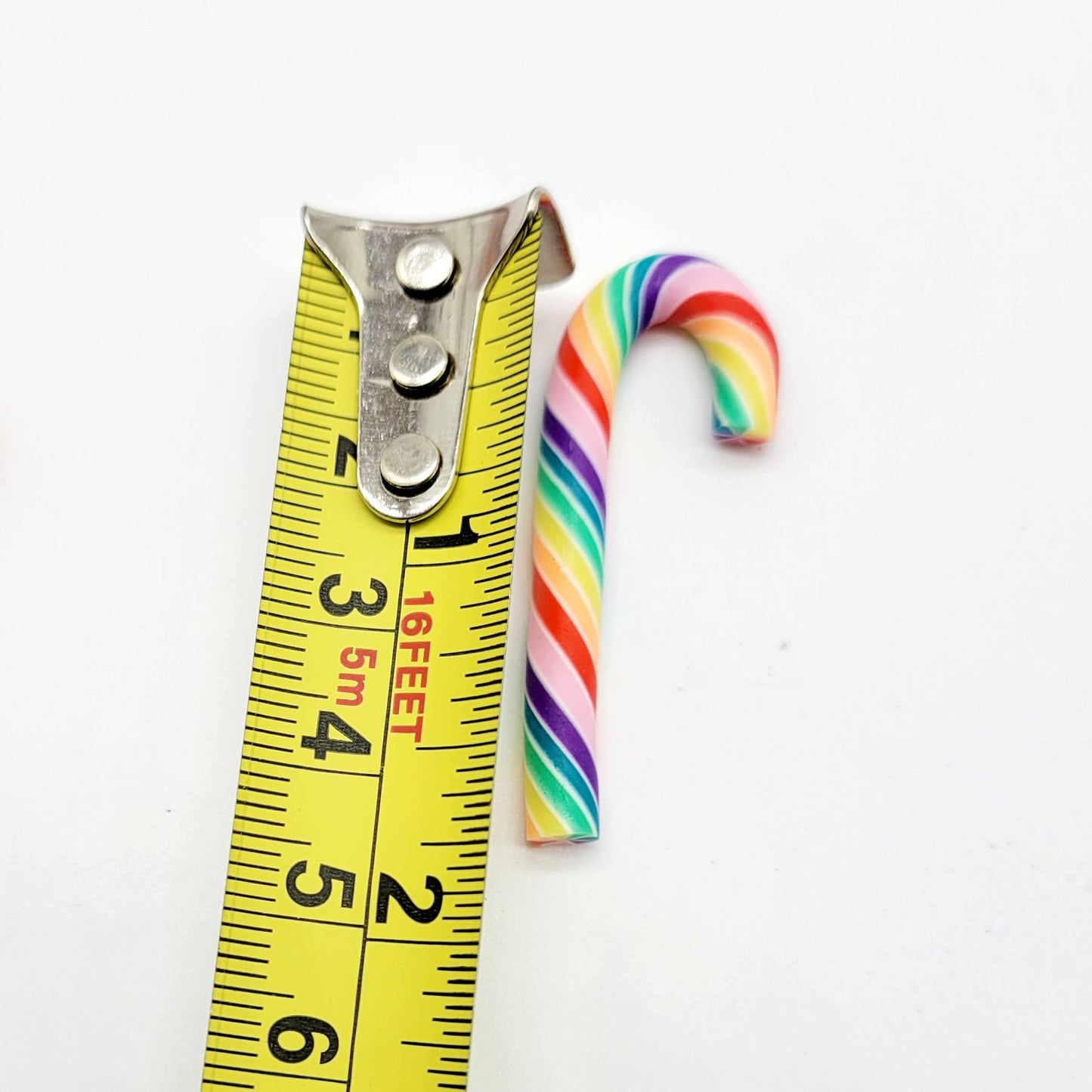 Clay Candy Canes, Rainbow Candy Cabochons, Christmas, Holiday Decor, Fake candy, Tiered Tray Decor, Decoden, I Spy kits, use with Slime kit