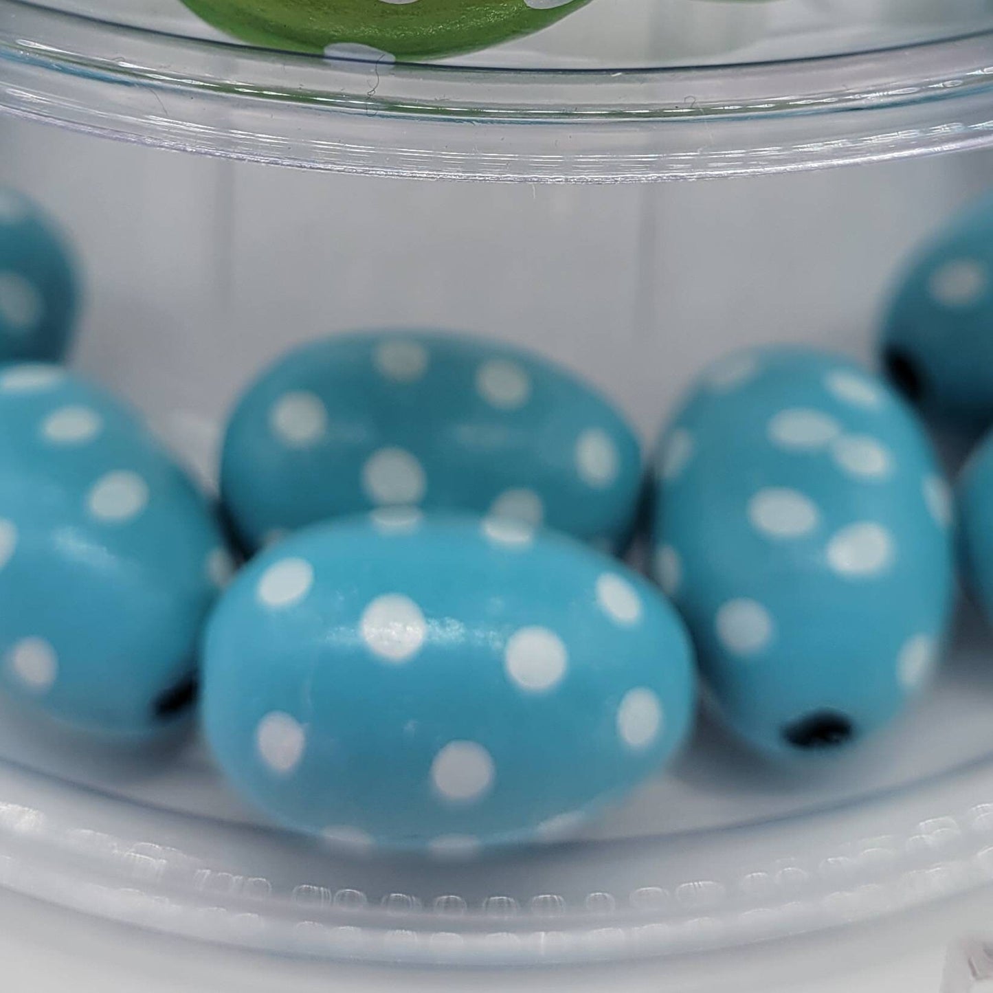 Easter Wood Beads, Polka Dots, Easter Egg Beads, Tiered Tray Decor, Spring, Holiday Beads, Garland Beads, 20 MM Beads
