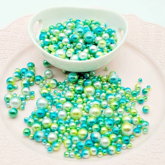 No Hole Beads, Fake Bake Sprinkles, Fake Dragees, Plastic Pearl Beads, Mermaid, Unicorn, Multi Colored, Iridescent, 4MM, 6MM, 8MM, 10 MM Mix