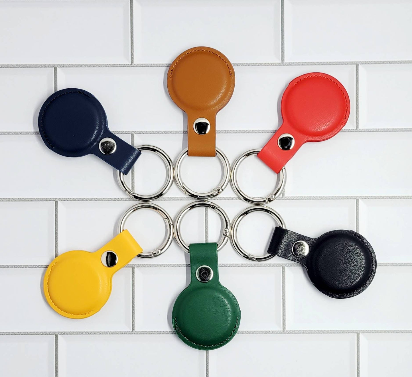 Air Tag Holder, Keychain Holder, Accessory, Backpack, Purse, Gym Bag, Pet Collar, PU Leather, Mother's Day Gift