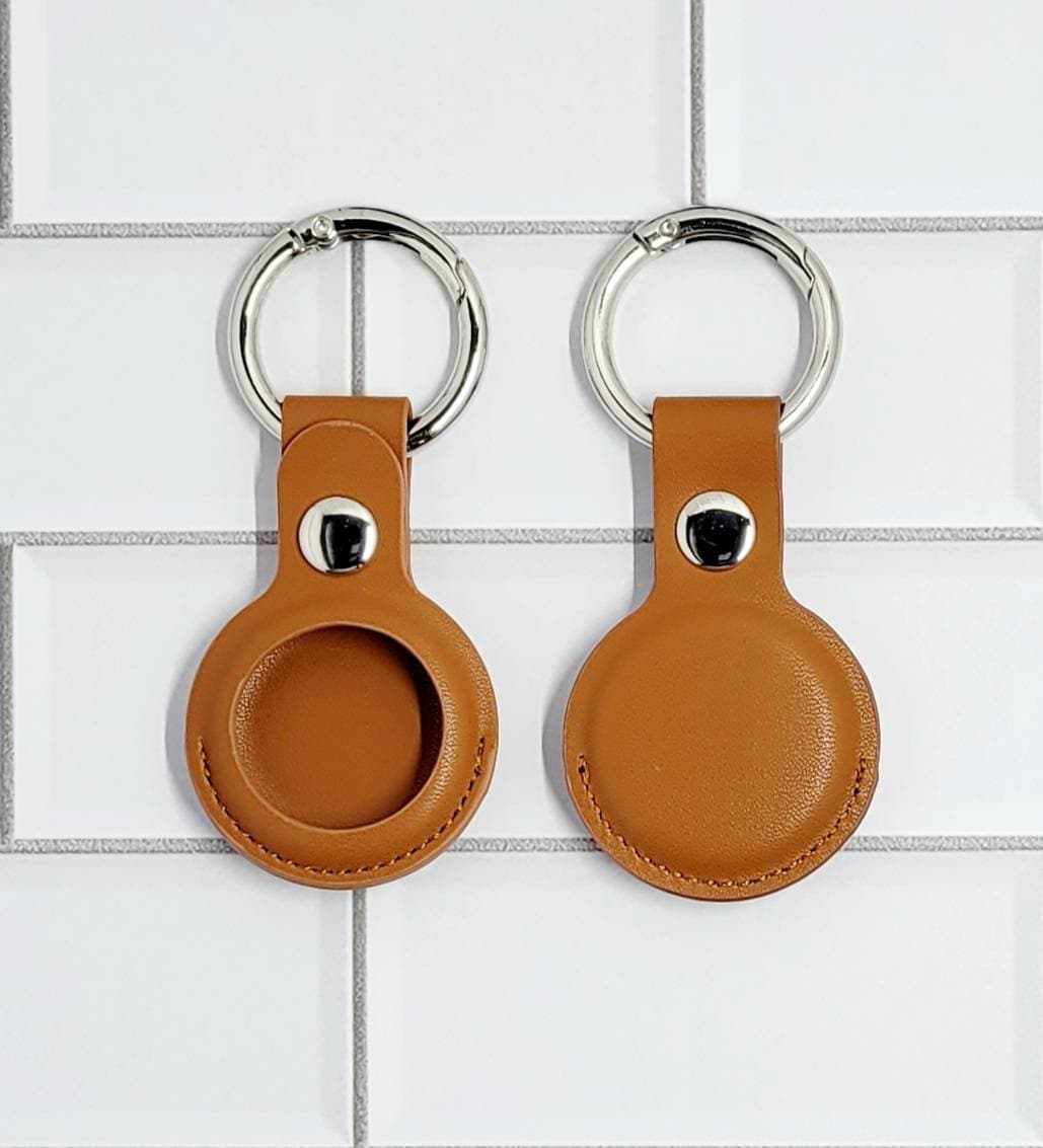 Air Tag Holder, Keychain Holder, Accessory, Backpack, Purse, Gym Bag, Pet Collar, PU Leather, Mother's Day Gift