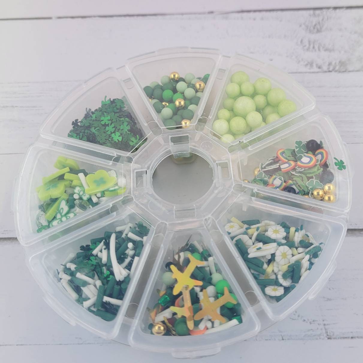 Faux Sprinkles, Assorted Mix, St.Patrick’s Day, Clover Confetti, Foam Beads, Clay Daisy Sprinkles, Faux Bakes, Shaker Card, Decoden