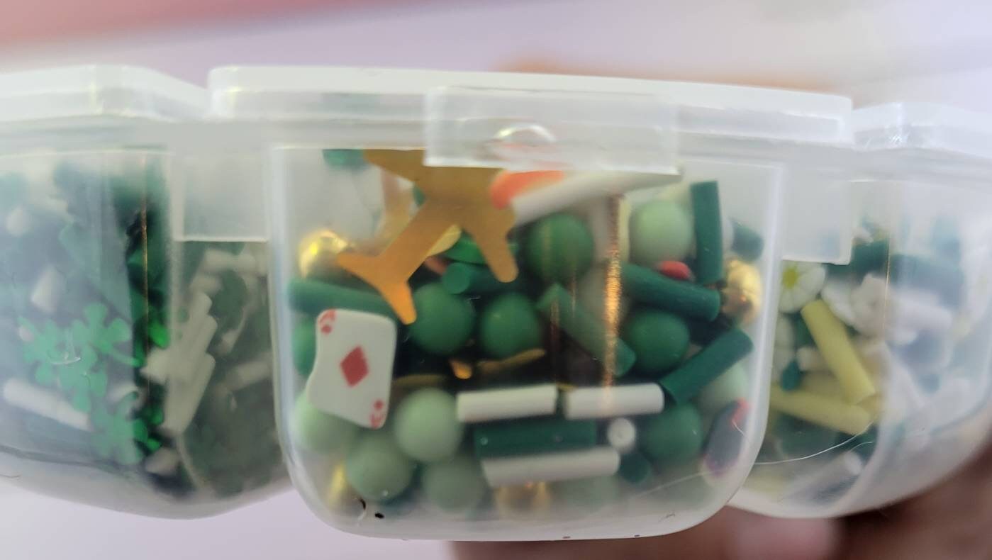 Faux Sprinkles, Assorted Mix, St.Patrick’s Day, Clover Confetti, Foam Beads, Clay Daisy Sprinkles, Faux Bakes, Shaker Card, Decoden