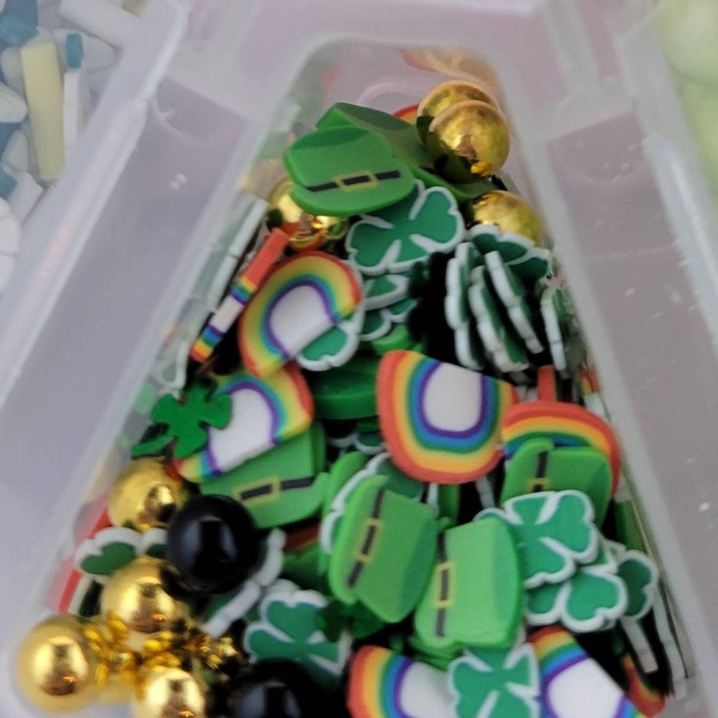 Faux Sprinkles, Assorted Mix, St.Patrick’s Day, Clover Confetti, Foam Beads, Clay Daisy Sprinkles, Faux Bakes, Shaker Card, Decoden