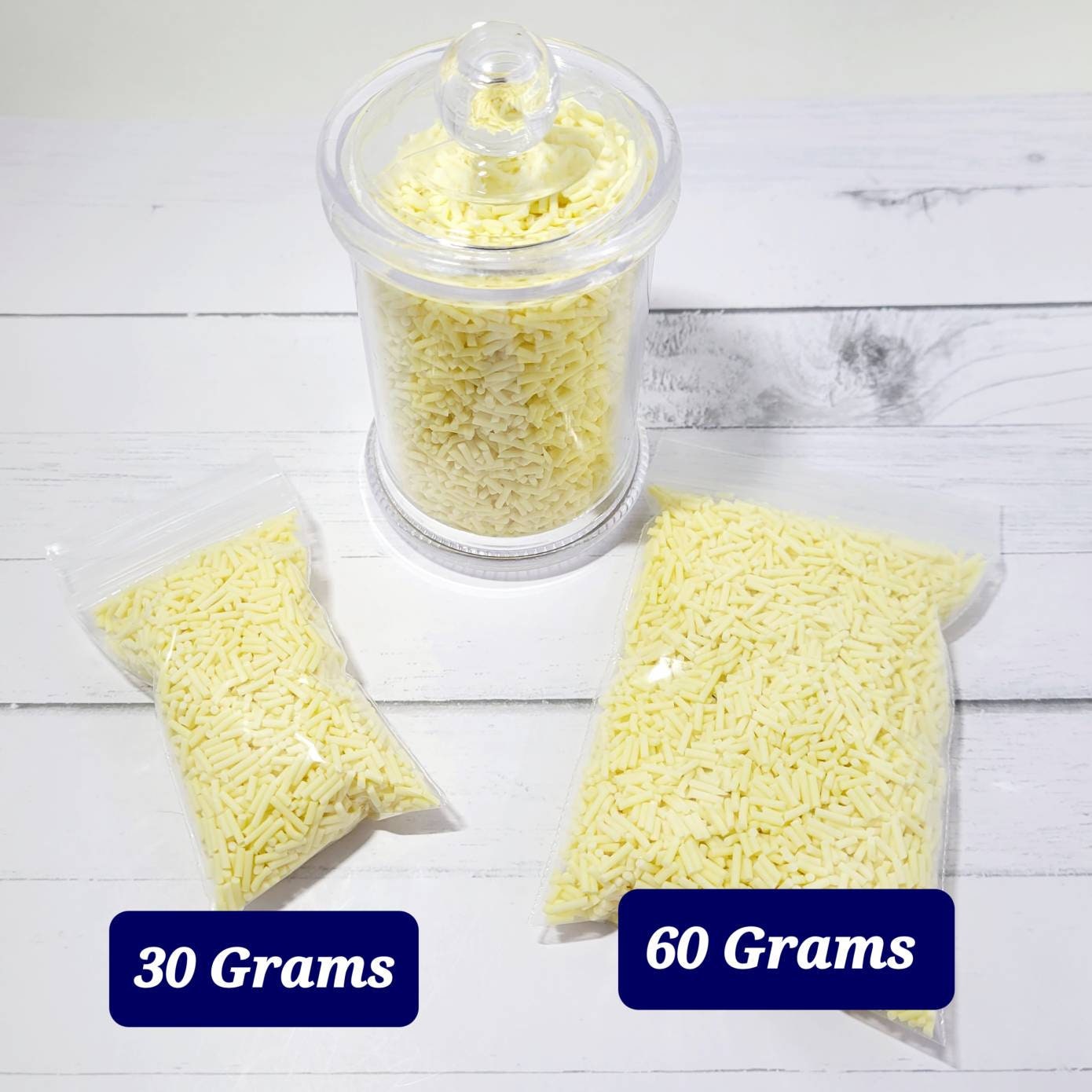 Pastel Yellow, Fake Sprinkles, Faux Sprinkles, Fake Bake Supplies, Craft Supplies, Slime Kit Sprinkles, Resin Crafts, Clay Sprinkles