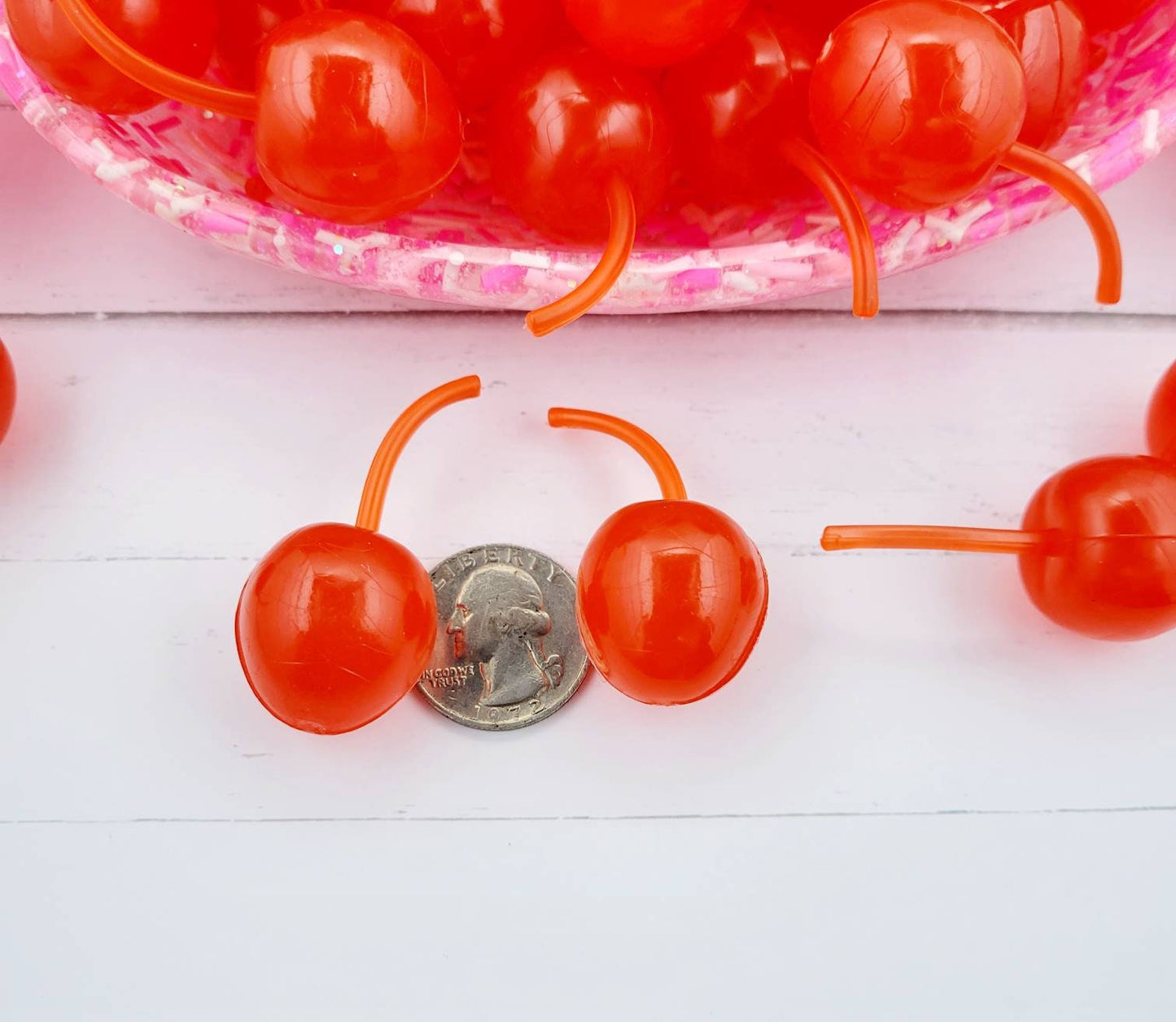 5 pieces Realistic Large Maraschino Cherries, Fake Food, Fake Bake Supplies,  Tiered Tray, House Staging, Photo Props, Kitchen Decorations