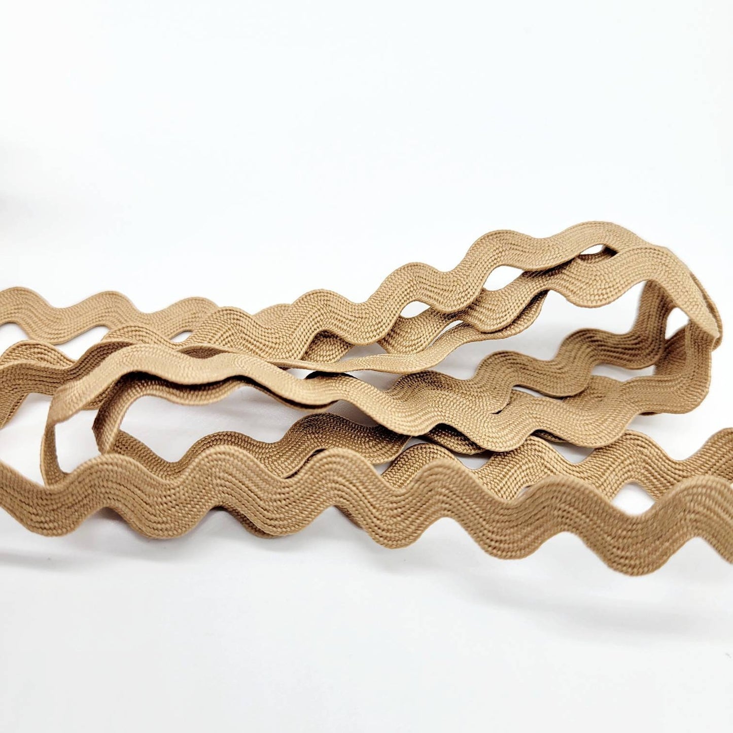 8 MM Ric Rac, Craft Ribbon, Textured Embellishment Ribbon, Craft Projects, Sewing Notions, Fabric Trim, Sandy Brown