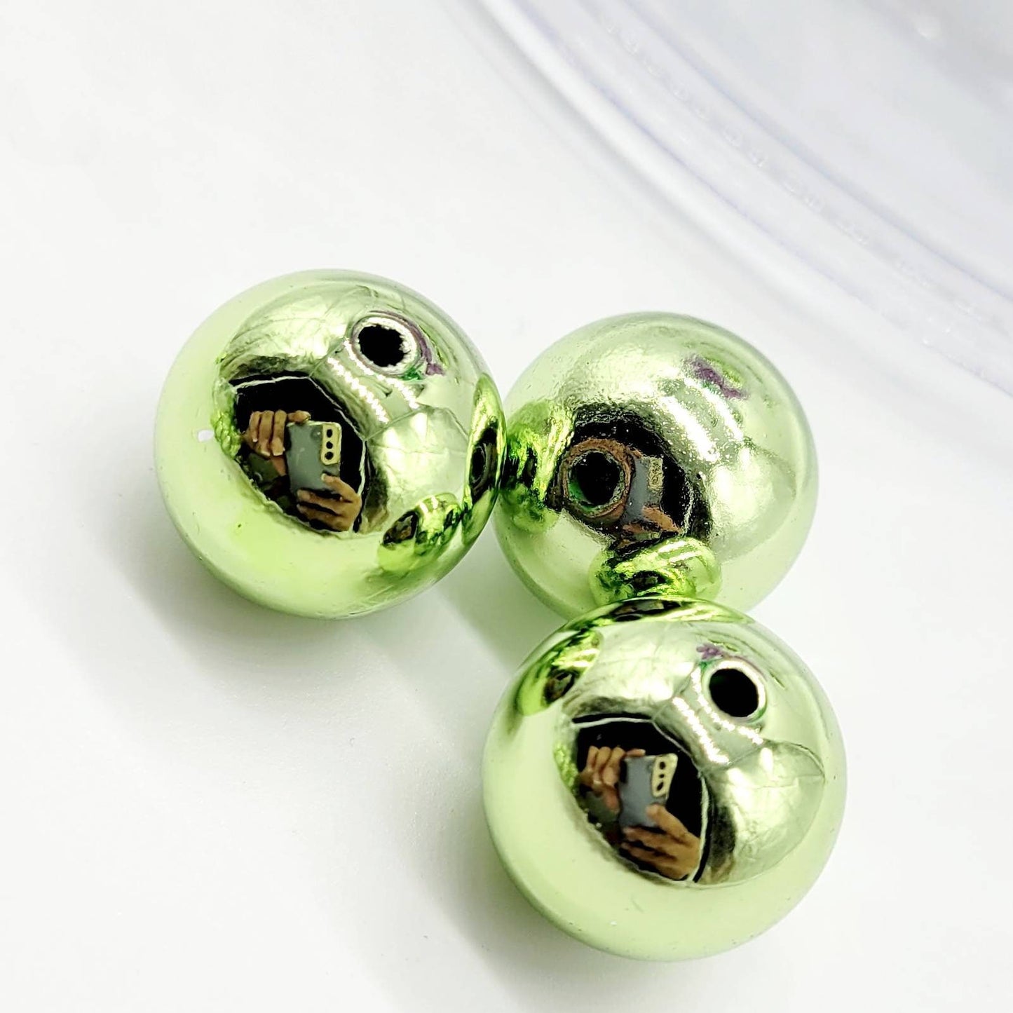 Beads! 20 MM Acrylic Metallic Green, Purple, Lime Green, Red. Beads for Garlands, Tiered Trays, Wreath attachments, Craft Projects