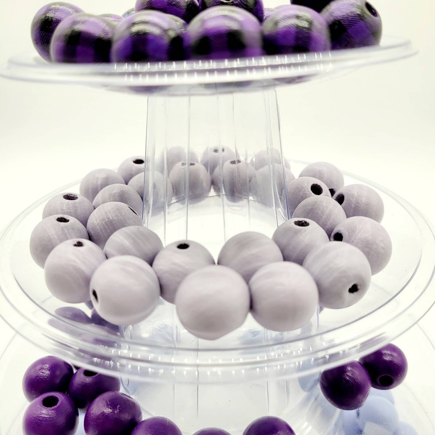 Wood Beads, 16 MM for Wood Garlands, Home Decor, Tiered Tray Decorations, Craft Projects, Handmade Jewelry, Wood Crafts