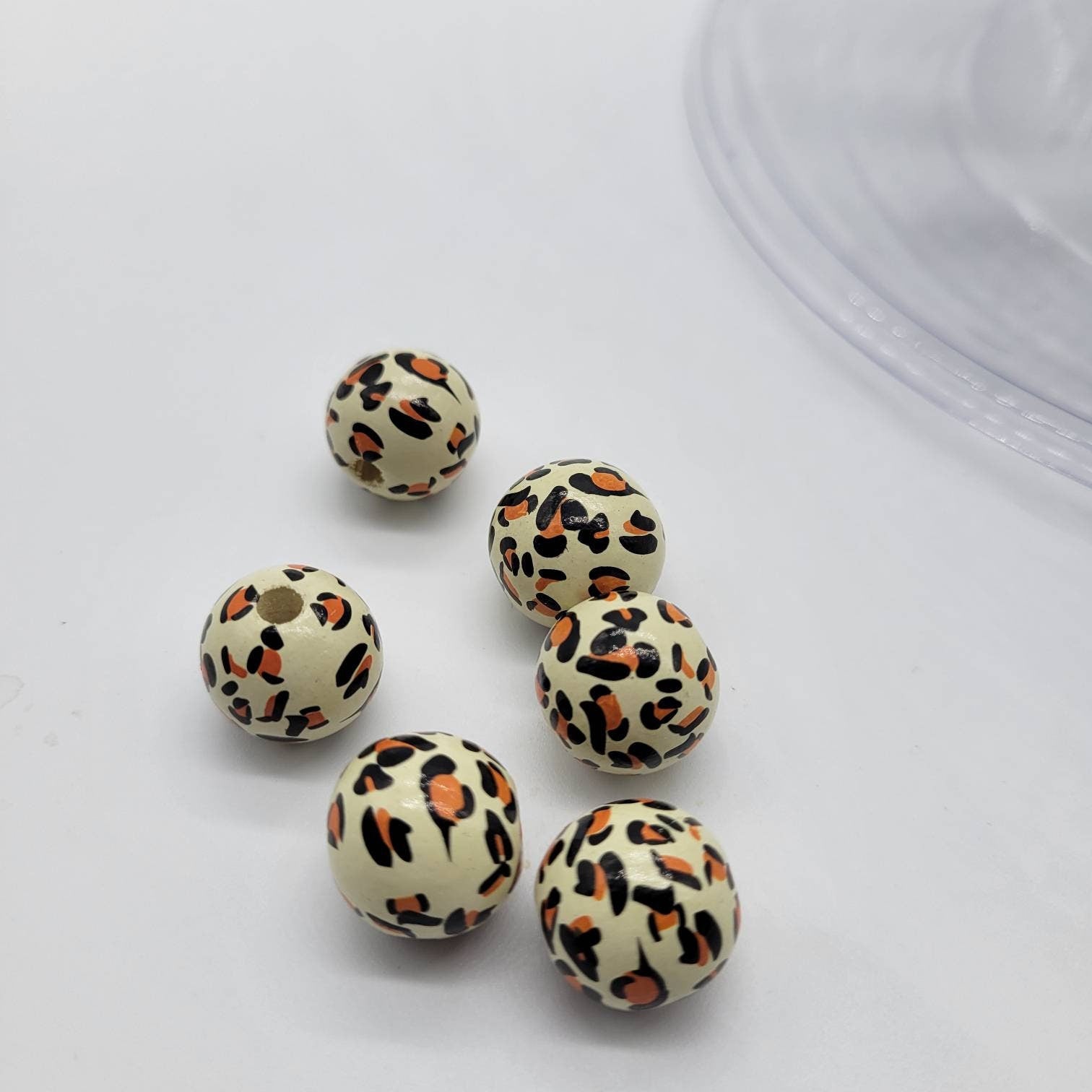 16 MM Wood Beads for Wood Garlands, Home Decor, Tiered Tray, Handmade Jewelry, Wood Crafts, Animal Prints, Leopard, Cow, Zebra Prints
