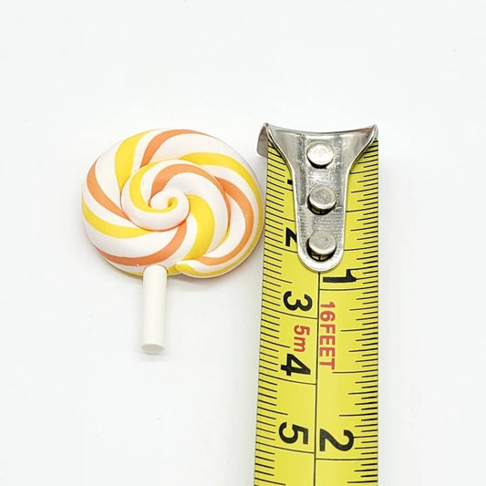 5 piece Lollipops Clay, Cabochons, Fake Food, Halloween, Decoden, Hairbow Accents, Slime Accessories, Flatback, Candy Corn Colors