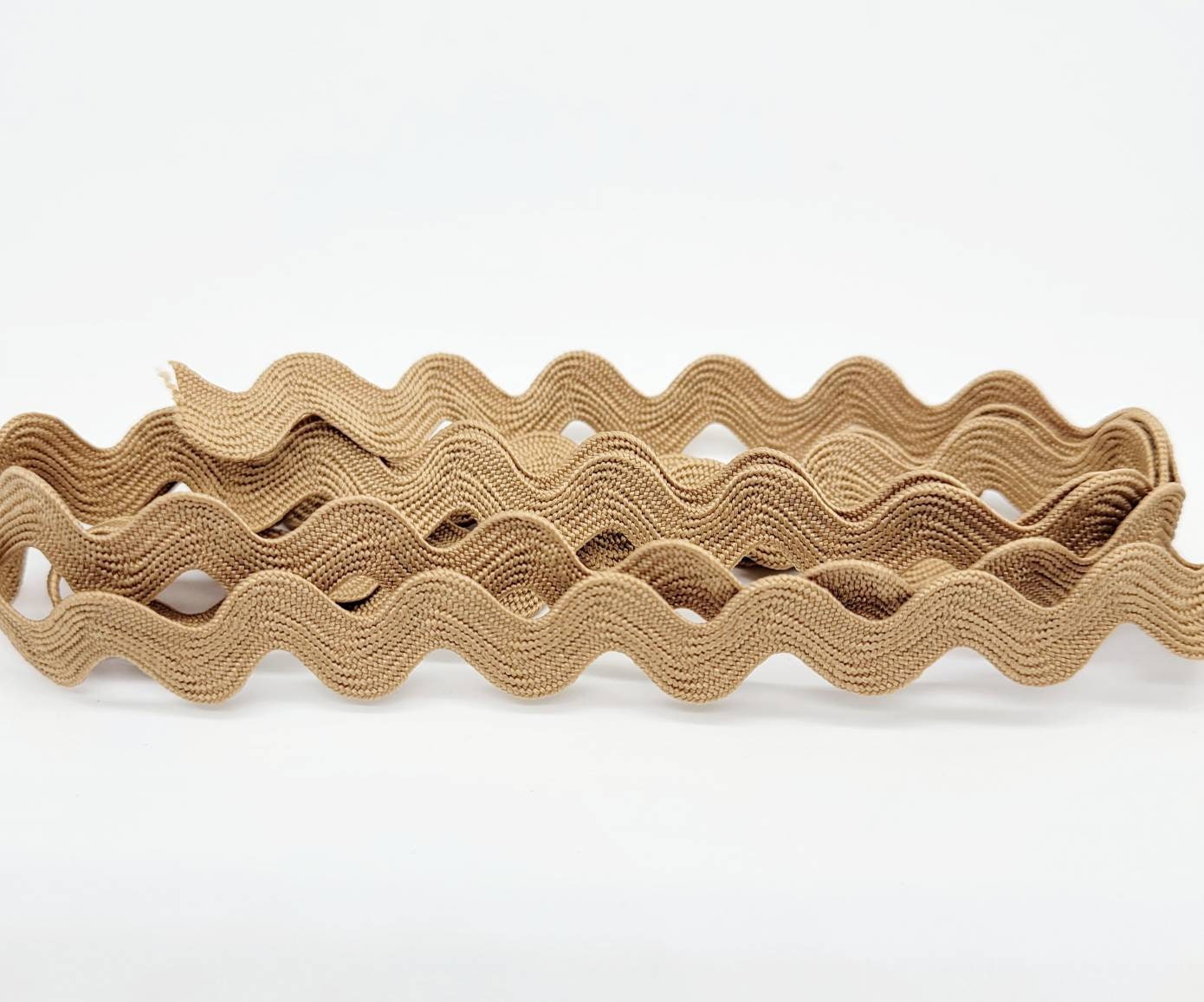 8 MM Ric Rac, Craft Ribbon, Textured Embellishment Ribbon, Craft Projects, Sewing Notions, Fabric Trim, Sandy Brown