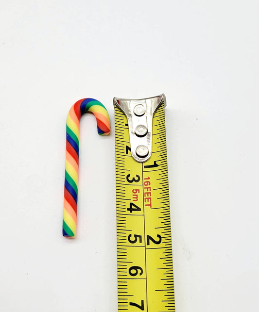 Clay Candy Canes, Rainbow Candy Cabochons, Christmas, Holiday Decor, Fake candy,  Tiered Tray Decor, Decoden, I Spy kits,  Slime kit