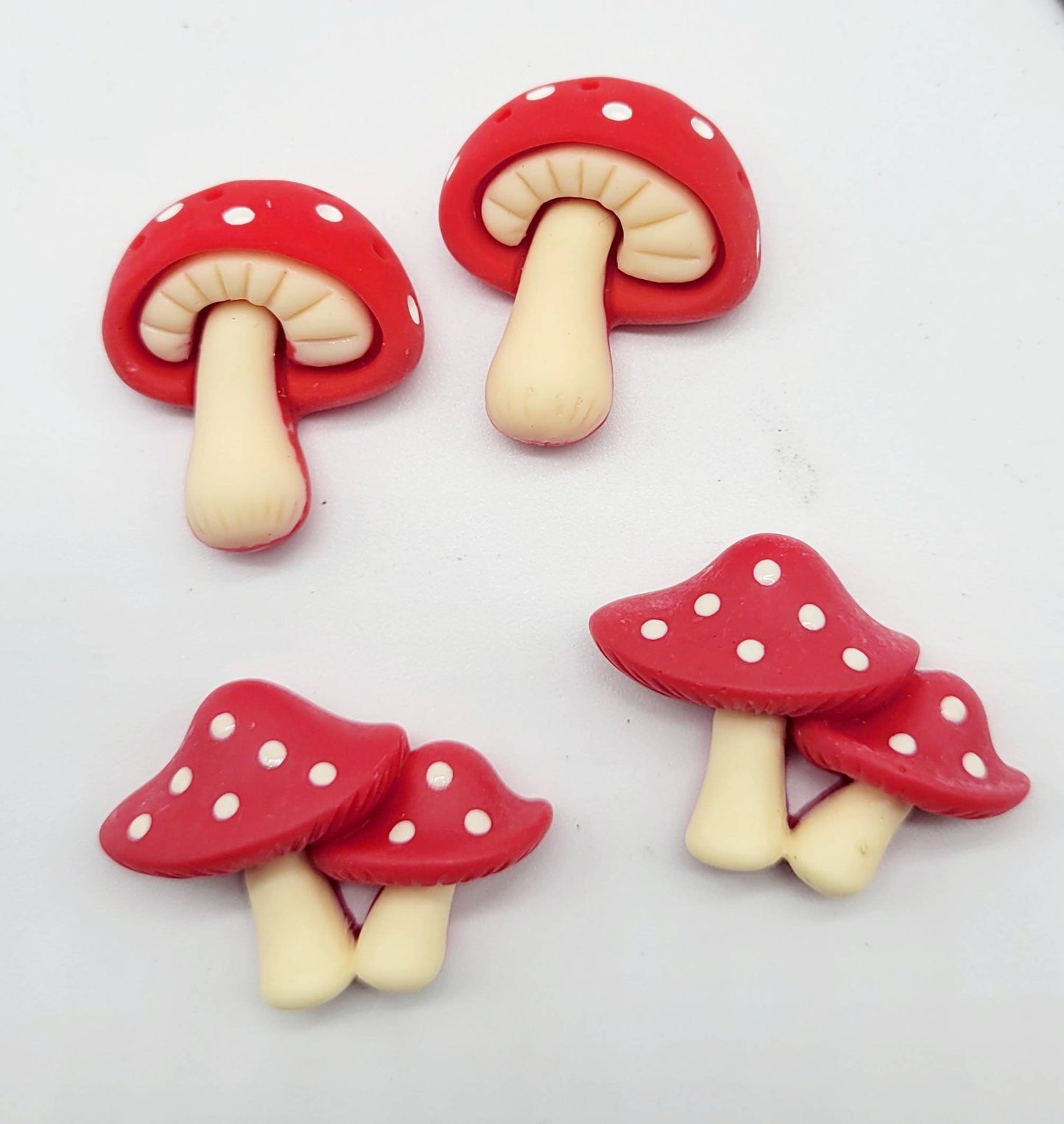Mushrooms Kawaii Cabochons, Decoden, I Spy & Slime Kit Add ons, Hairbow Accents, Fake Bake Supplies, Charm Supplies for Jewelry