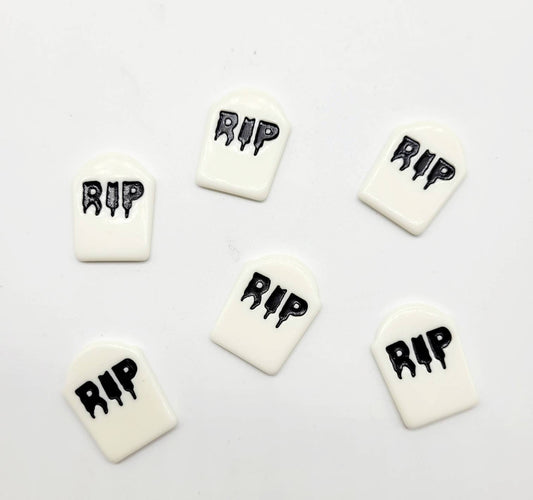 Halloween Cabochons, Tombstones, RIP, Flatback, Decoden, Spooky, Graveyard Signs, Headstones, Fake Bake Embellishments