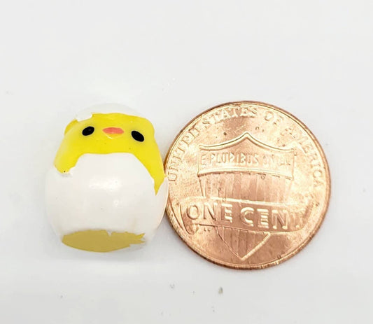 6 Miniature Yellow Chicken, Baby Chicken In Egg Shell, 3D Baby Chick, Easter Chickee, Cabochons, Bird, Jewelry Crafts, Kawaii, Chick