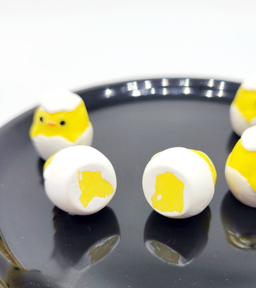 6 Miniature Yellow Chicken, Baby Chicken In Egg Shell, 3D Baby Chick, Easter Chickee, Cabochons, Bird, Jewelry Crafts, Kawaii, Chick