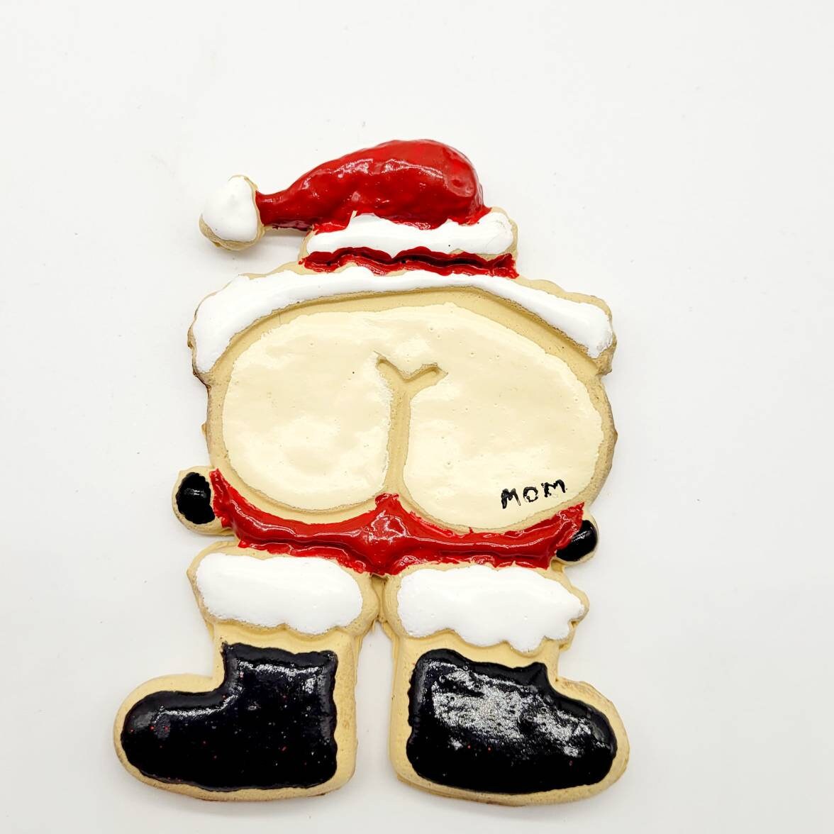 Fake Bake, Santa Cookie, Bottom, Butt Cookie, Funny Cookie, Tiered Tray, Holiday Decor, Kitchen Decor, Christmas Cookie, Funny Gift