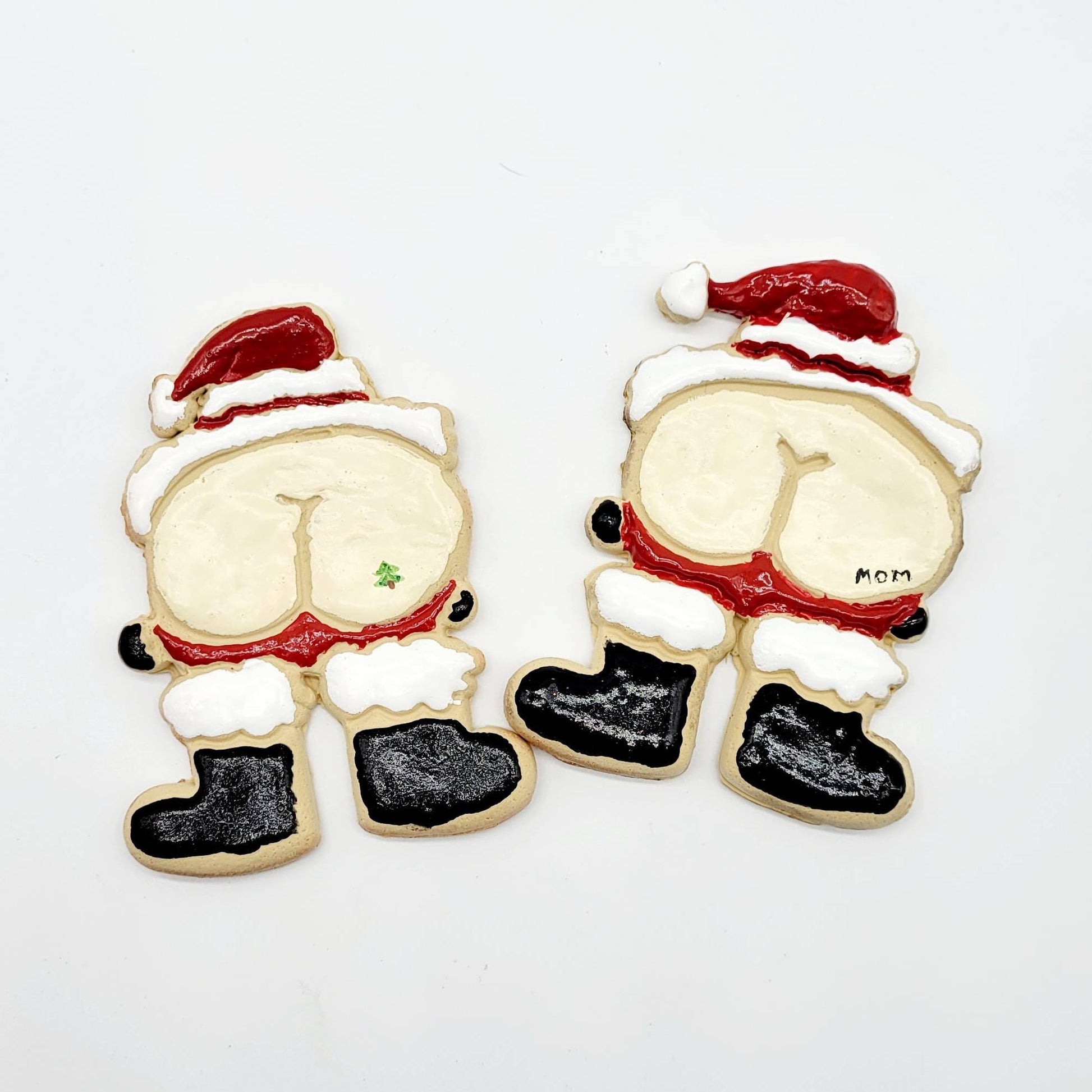 Fake Bake, Santa Cookie, Bottom, Butt Cookie, Funny Cookie, Tiered Tray, Holiday Decor, Kitchen Decor, Christmas Cookie, Funny Gift