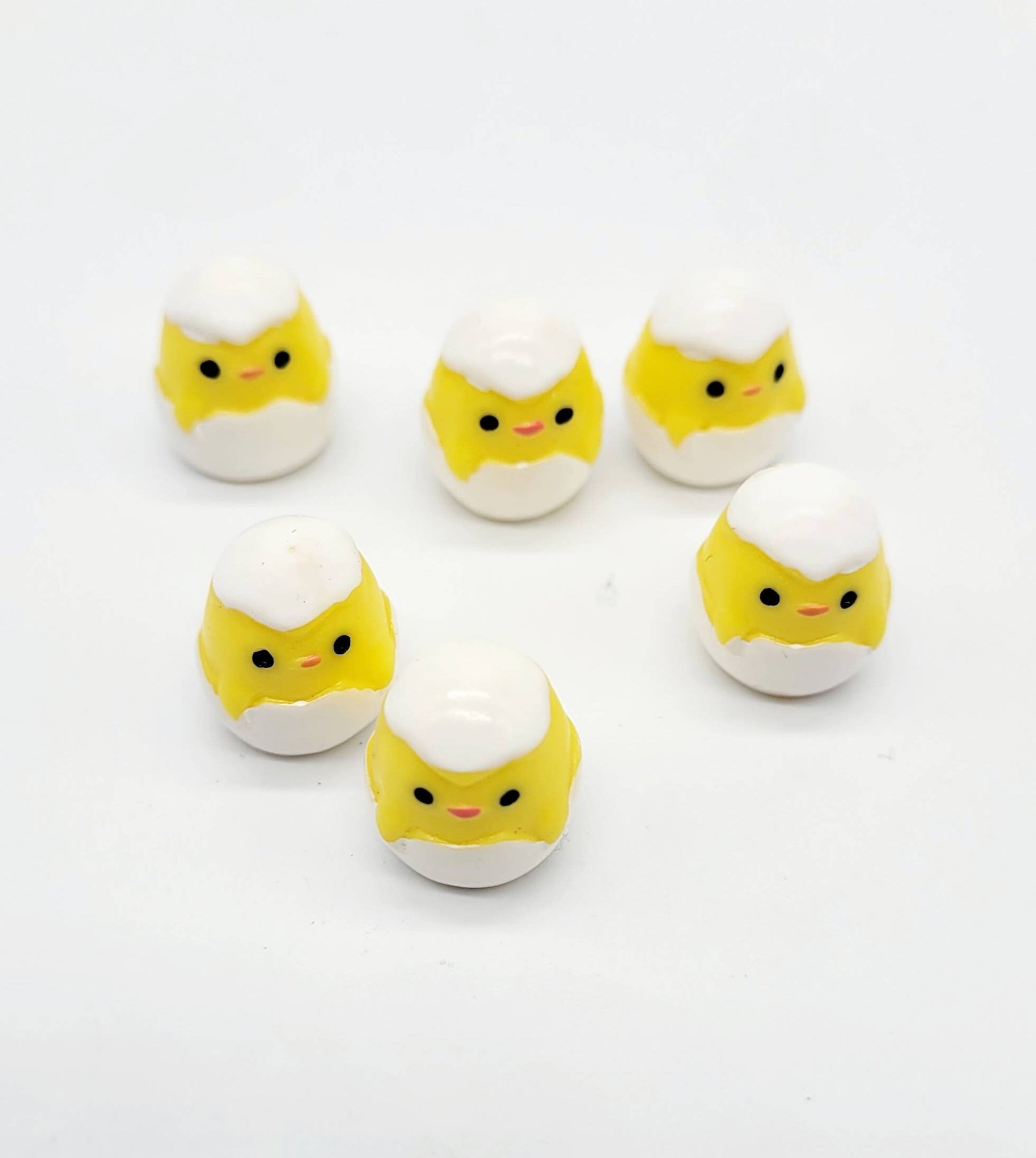 6 Miniature Yellow Chicken, Baby Chicken In Egg Shell, 3D Baby Chick, Easter Chickee, Cabochons, Bird, Jewelry Crafts, Kawaii, Chick