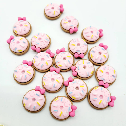 Donut, Cookie Cabochons! Kawaii, Decoden, Flatback Cabochons, Hairbow Accents, Fake Bake Supplies, Slime Kit or I Spy kit add ons, Pink