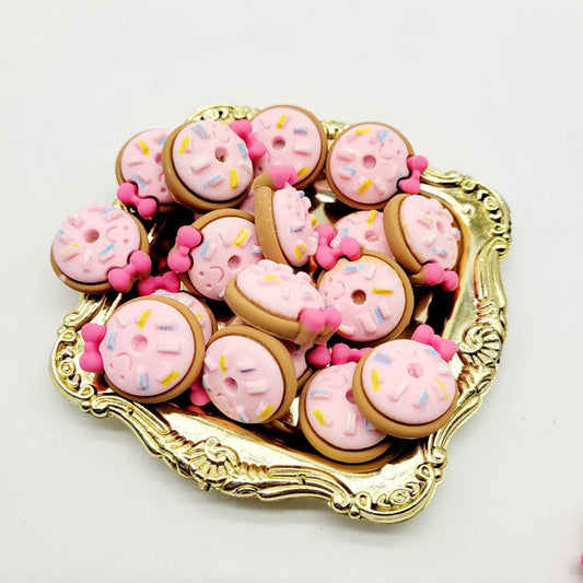 Donut, Cookie Cabochons! Kawaii, Decoden, Flatback Cabochons, Hairbow Accents, Fake Bake Supplies, Slime Kit or I Spy kit add ons, Pink