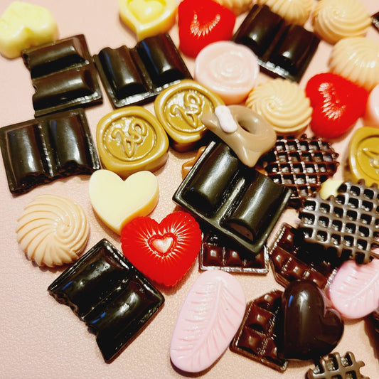 Faux Assorted Chocolates, Faux Food, Valentine's Day, Red Pink, White, Dark Chocolates,  Photo Props, Galentine's Day Decoration, Decoden