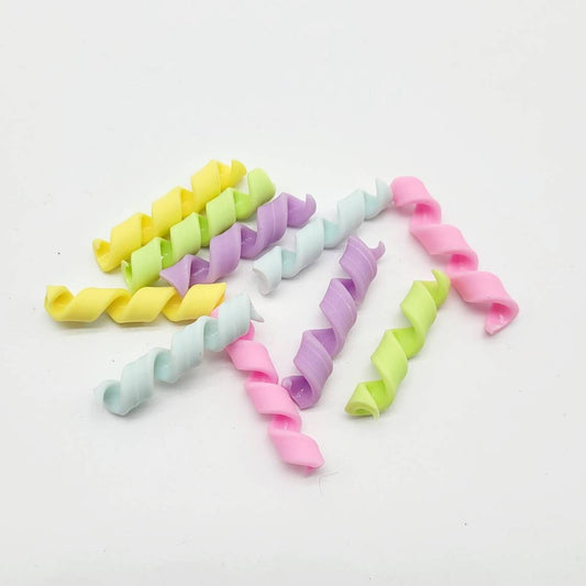 Clay Candy Twirls, Faux Baking Supplies, Decoden, Hairbow Embellishments, Clay Spiral Candies