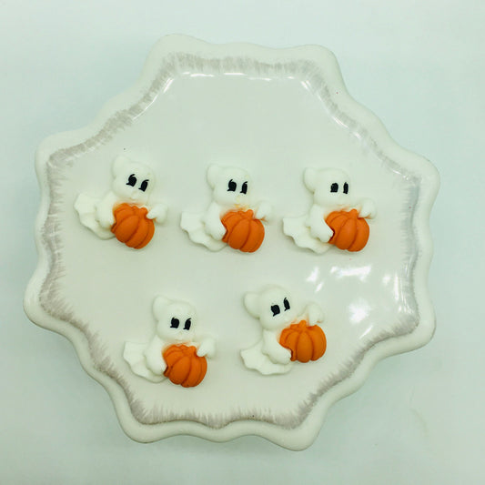Halloween Cabochons, Ghost, Pumpkin, Flat Back Cabochons, Decoden, Fake Bake Supplies, Kawaii, Jewelry Supplies