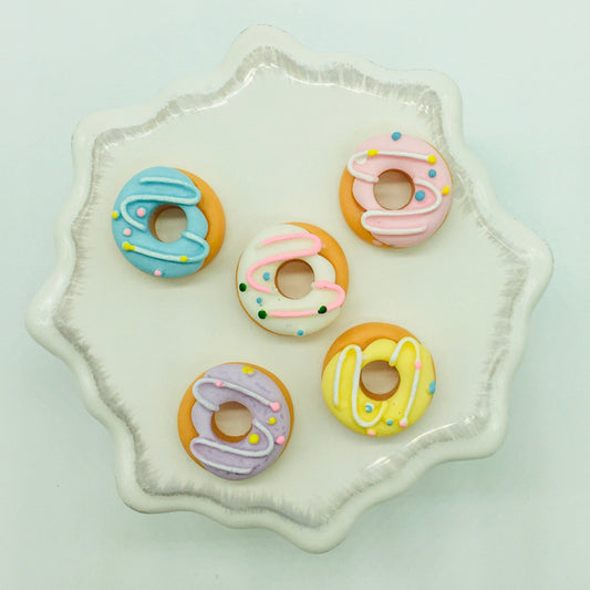 Donuts Flat back Cabochons, Decoden, Resin, 3D Cabochons, Fake Bake Supplies, I Spy Kit Add On, Hairbow Embellishments,