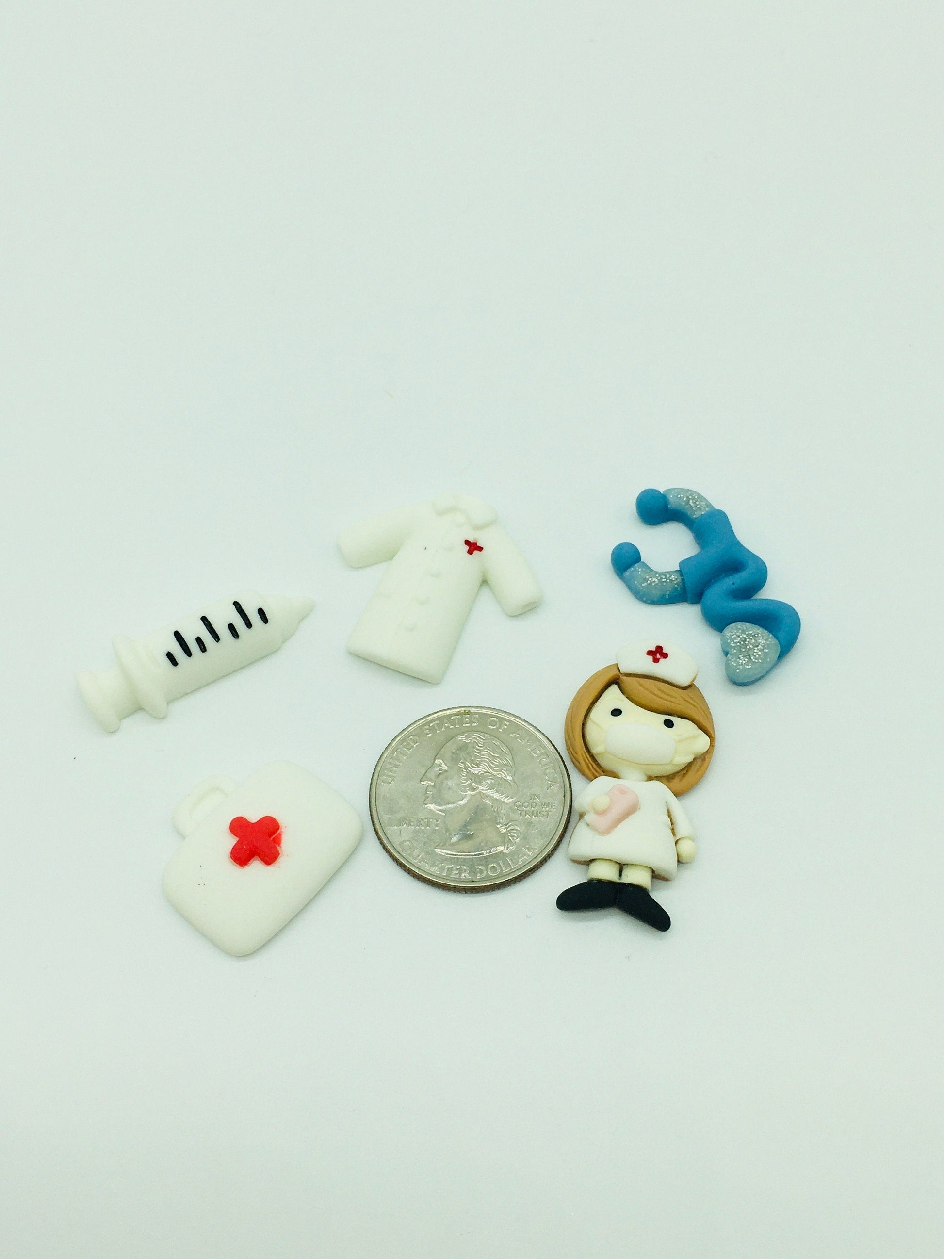 Nurse Cabochons, Doctor, Flat Back, Decoden, I Spy Kit Slime Kit Add ons, Scrapbooking , Faux Baking Supplies, Decoden, Jewelry Crafts