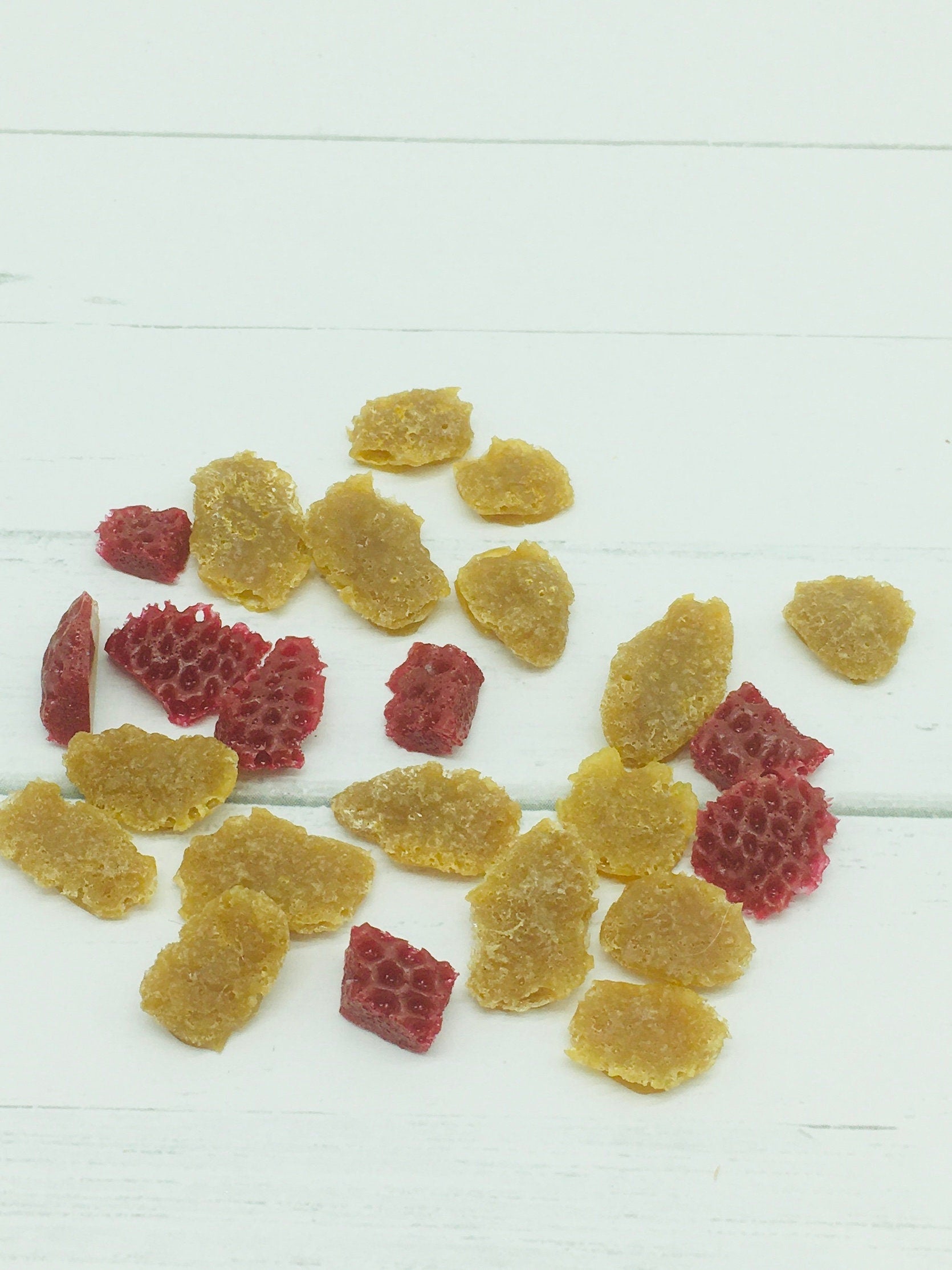 Faux cereal, faux strawberry pieces and corn cereal, decoden, fake food, tiered tray decor, photo props, party decorations, kitchen staging