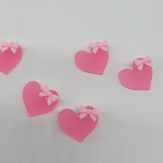 Heart Cabochons, Faux Candy Valentine's Day Heart Cabochons, Flat Back, Decoden,  Hairbow, Barrette Embellishments, Faux Baking Supplies