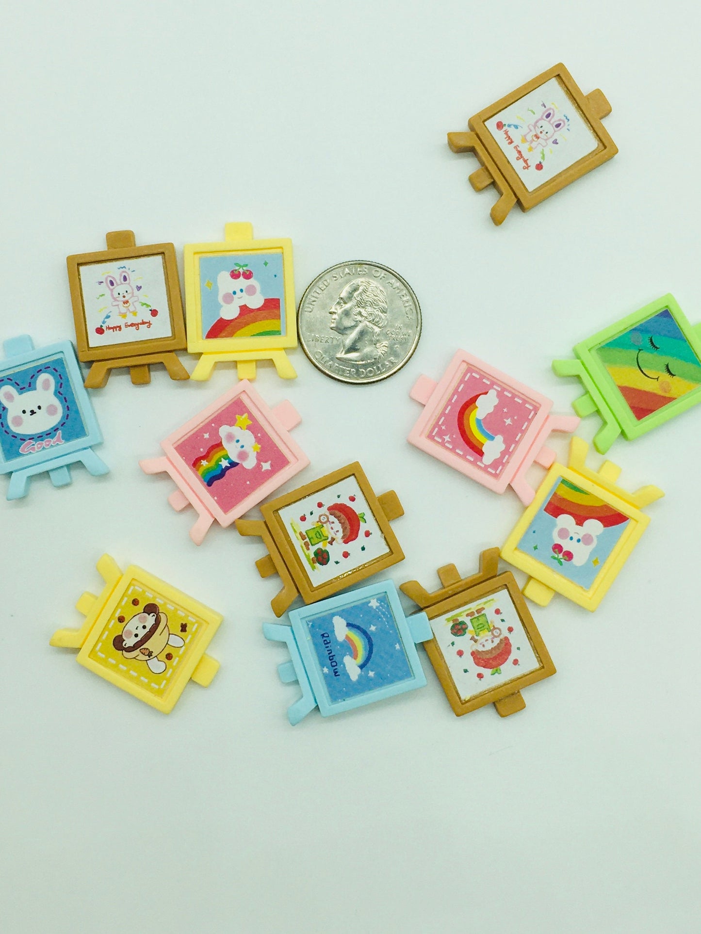 Art Easel Cabochon, Assorted, Flat Back, Faux Baking Supplies, Scrapbooking, Resin, Decoden, School Theme Cabochons