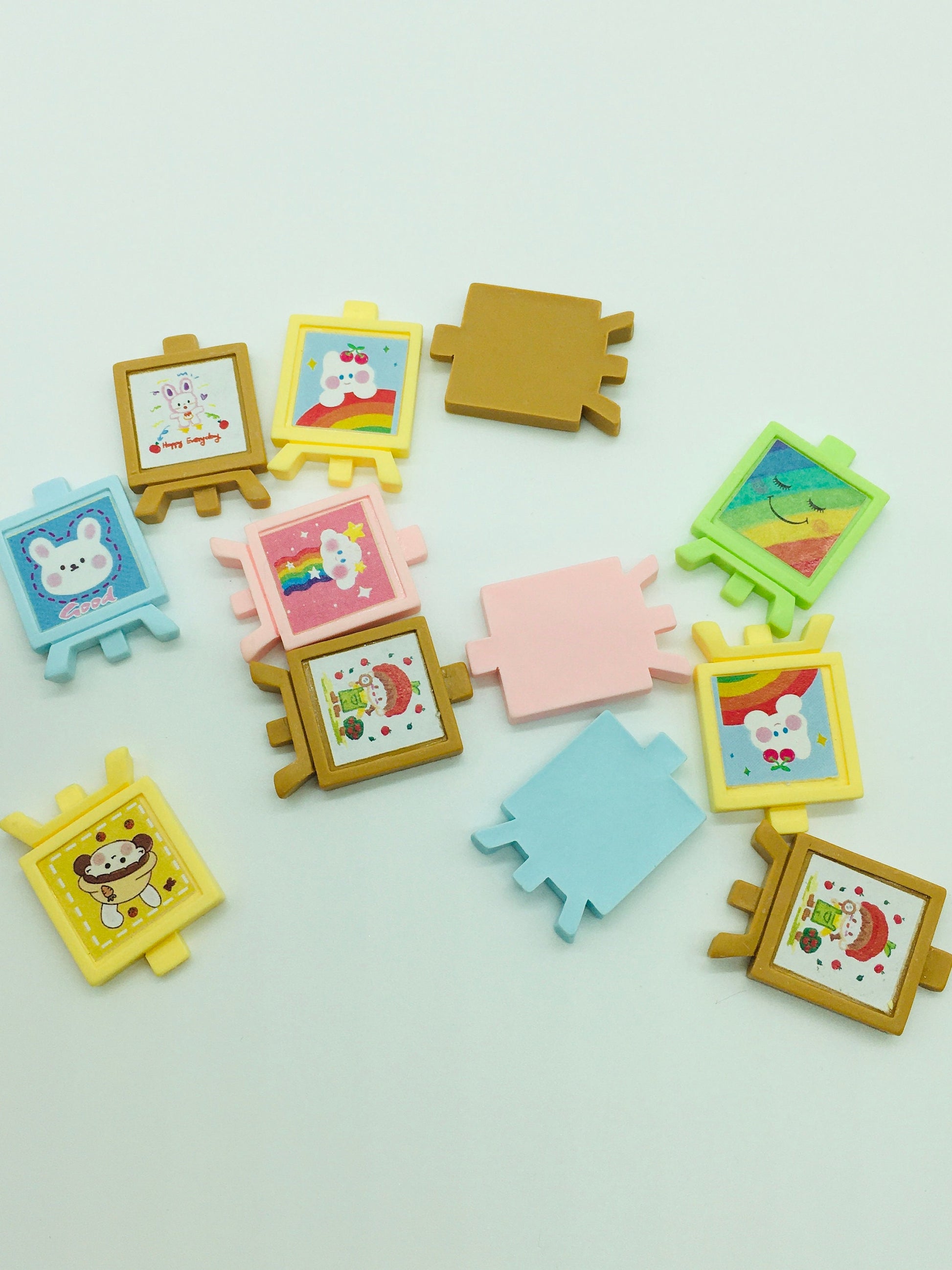 Art Easel Cabochon, Assorted, Flat Back, Faux Baking Supplies, Scrapbooking, Resin, Decoden, School Theme Cabochons