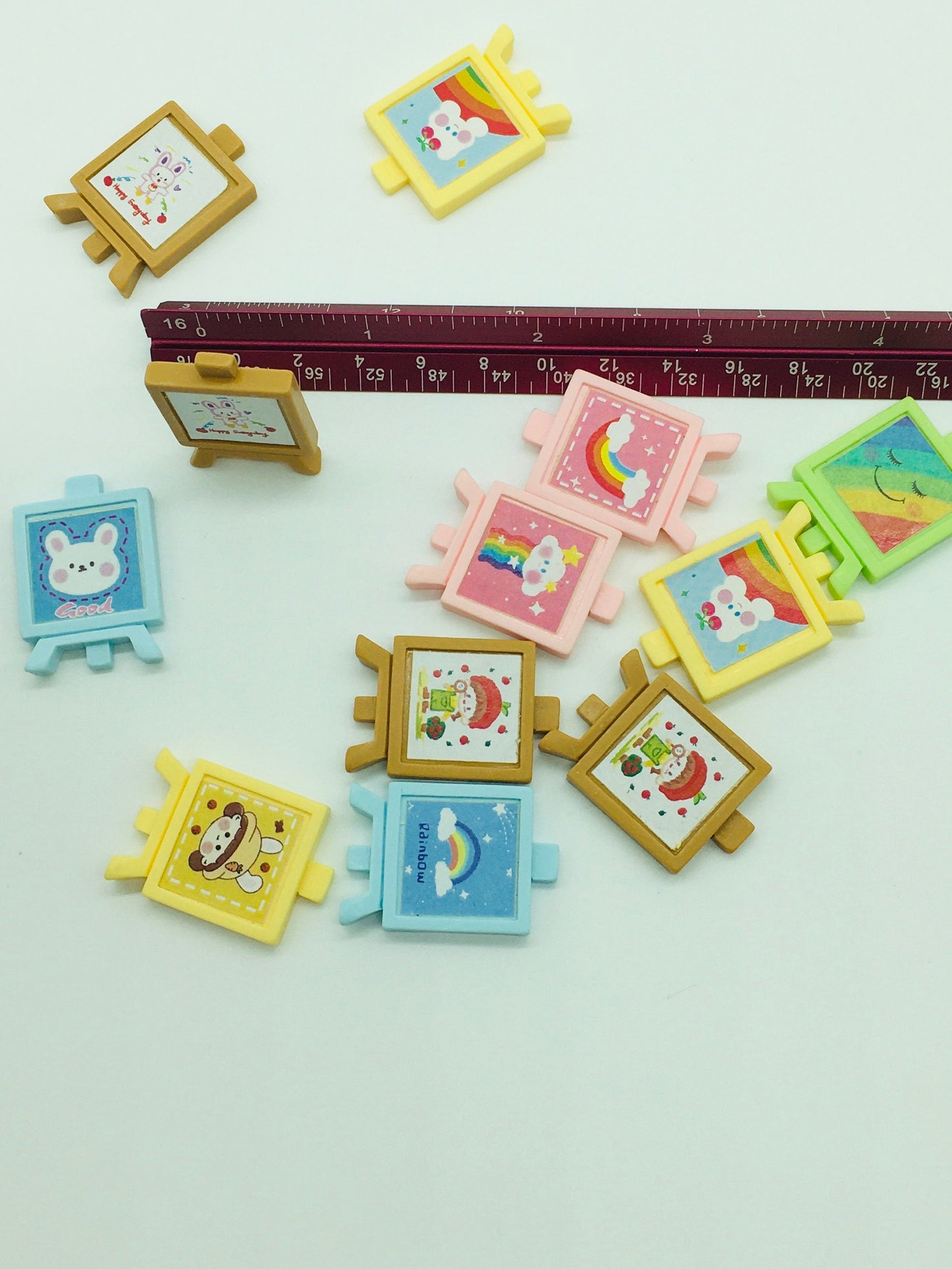 Art Easel Cabochon, Assorted, Flat Back, Faux Baking Supplies, Scrapbooking, Resin, Decoden, School Theme Cabochons