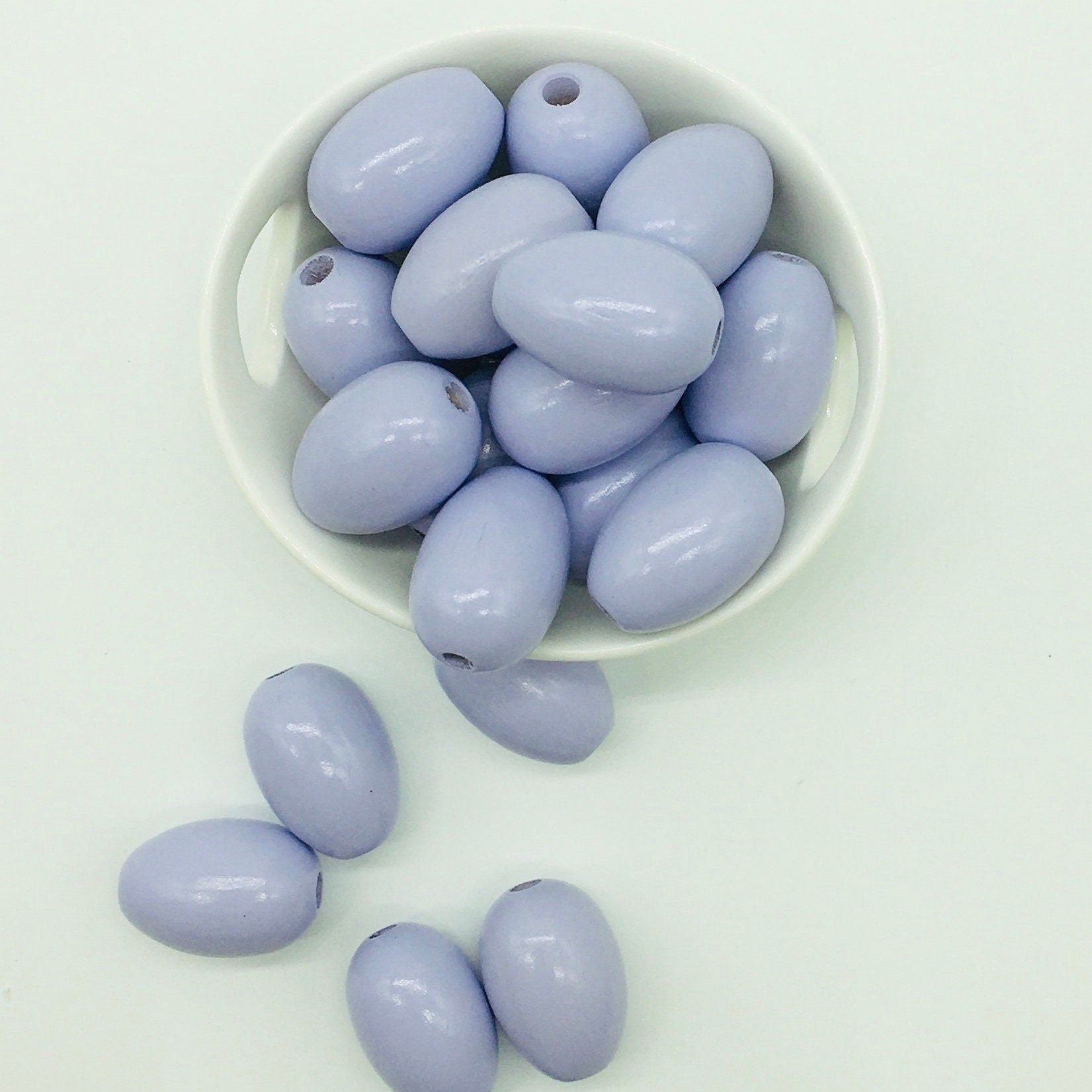 Wood Beads, Lavender, Beads, Garland Beads, Home Decor, Tiered Tray Decorations, Craft Projects, Jewelry Craft Beads, Egg Shape, Easter Bead