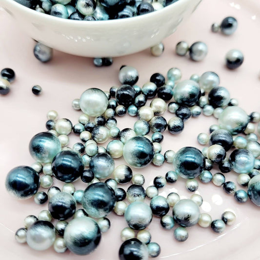 No Hole Beads, Fake Bake Sprinkles, Fake Dragees, Plastic Pearl Beads, Mermaid, Unicorn, Multi Colored, Iridescent, 4MM, 6MM, 8MM, 10 MM Mix