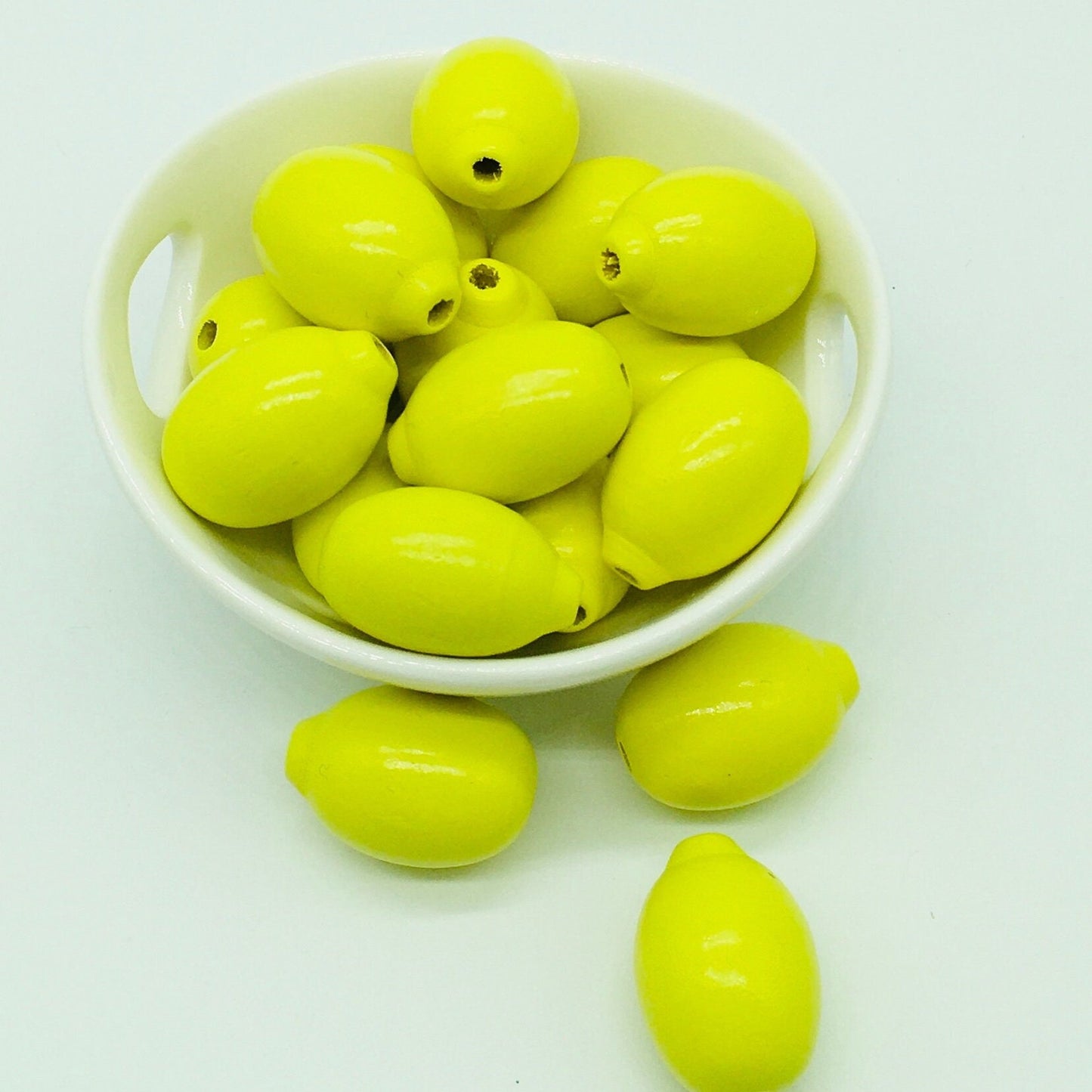 Wood Beads, Lemon Shaped, Craft Beads, Jewelry Crafts, Garland Beads, Citrus Beads