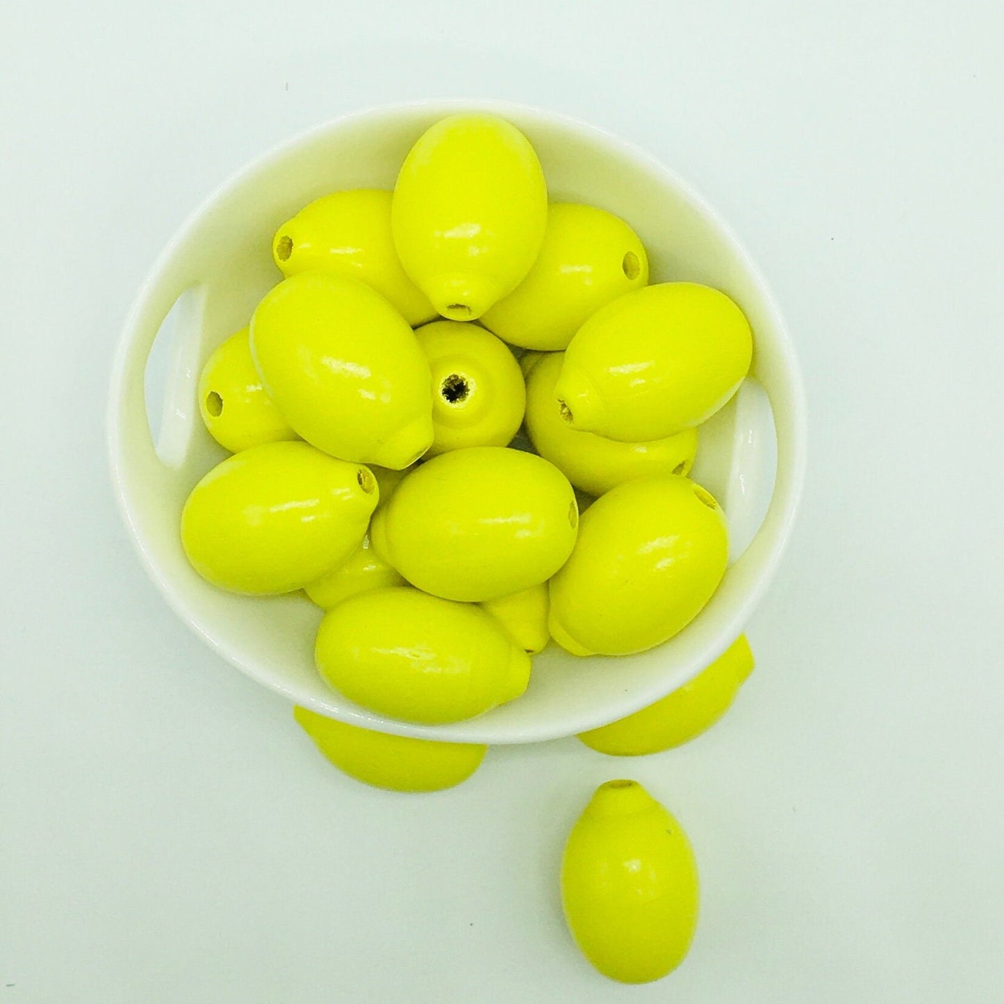 Wood Beads, Lemon Shaped, Craft Beads, Jewelry Crafts, Garland Beads, Citrus Beads