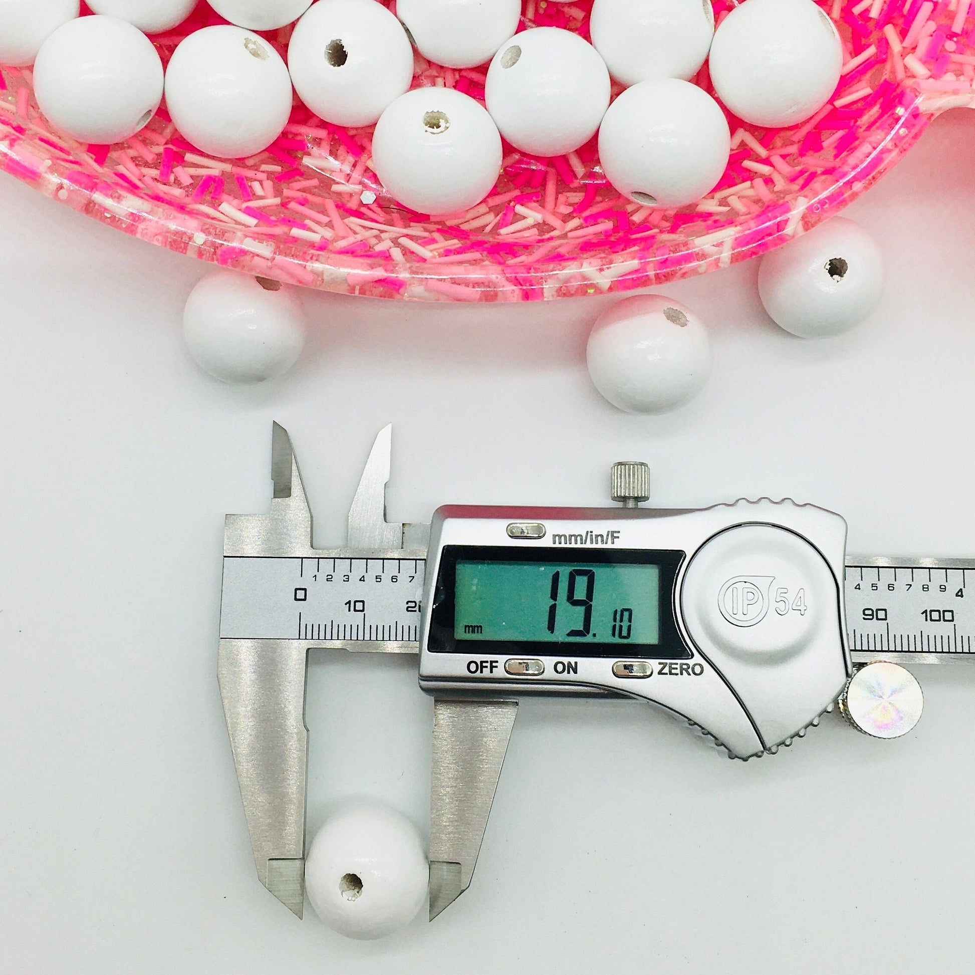 Wood Beads, 19 MM, White Beads, Garland Beads, Bohemian Style, Jewelry Craft Beads