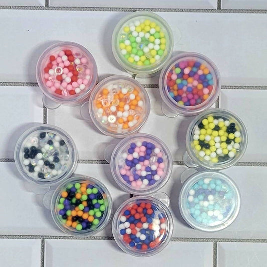 3MM Faux Nonpareils Beads, 10 piece set, valentine's day, Halloween, Patriotic, Bee Theme, NON EDIBLE, Slime Supplies, Fake Bake, Decoden