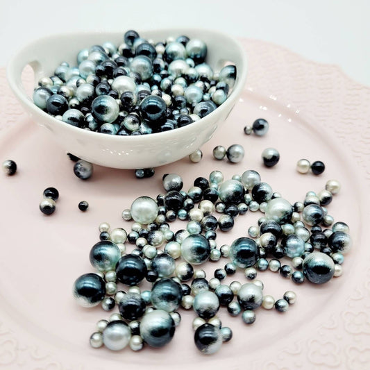 No Hole Beads, Fake Bake Sprinkles, Fake Dragees, Plastic Pearl Beads, Mermaid, Unicorn, Multi Colored, Iridescent, 4MM, 6MM, 8MM, 10 MM Mix