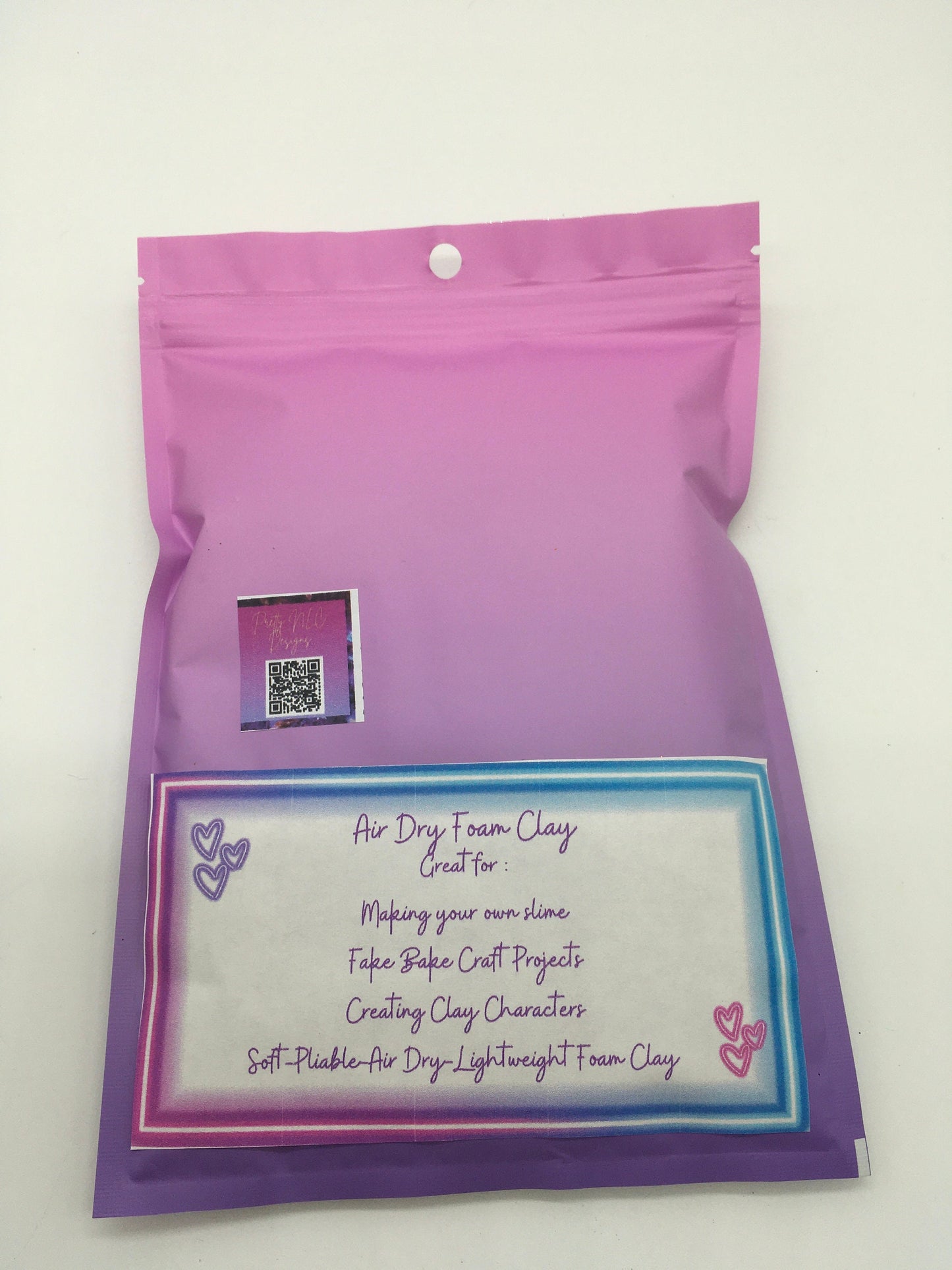 Foam Clay, Air Dry, Light Weight, Fake Bake Craft Supplies, Slime Supplies, Pink Passion Color, 100 Grams