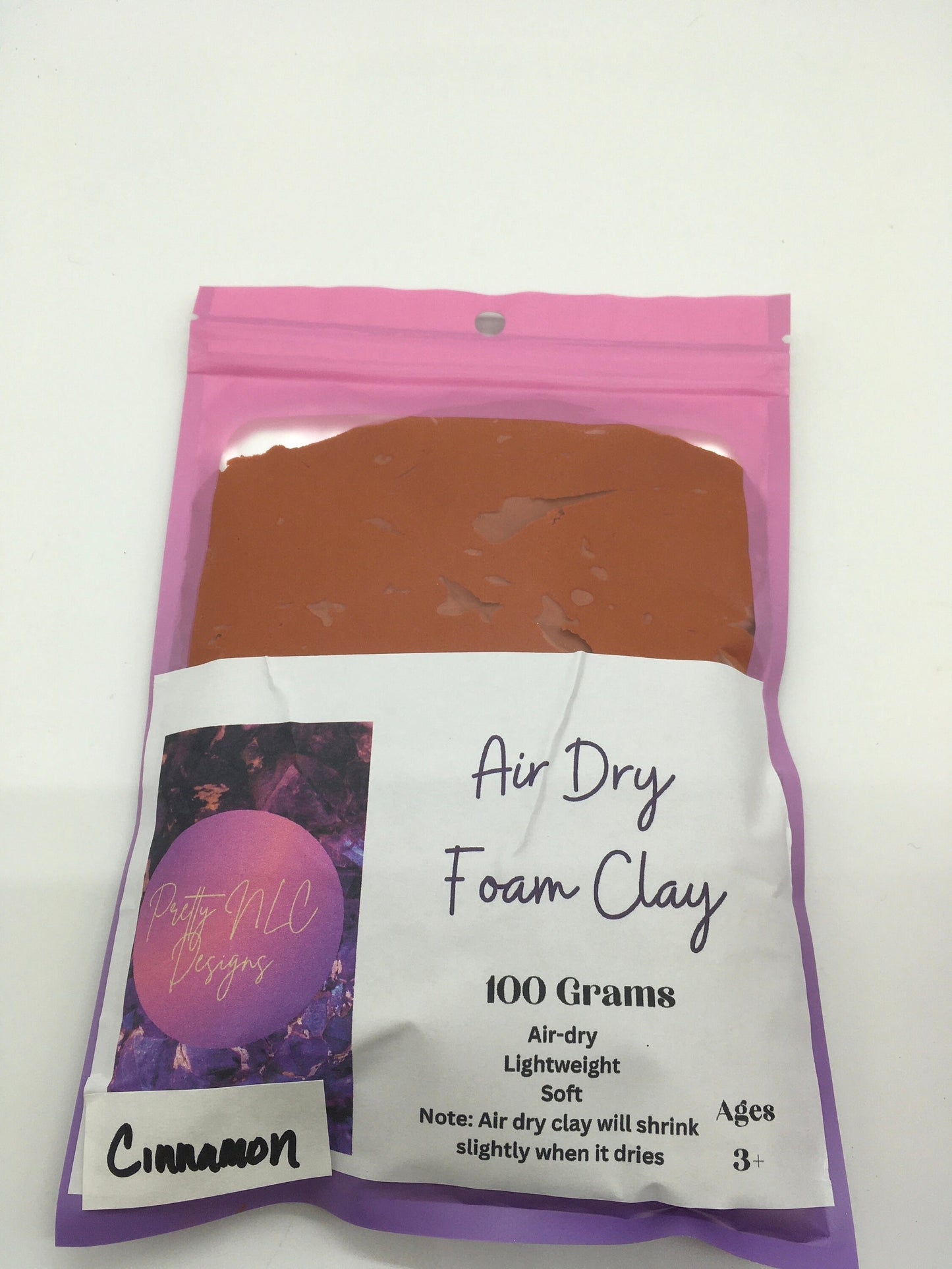 Foam Clay, Air Dry, Light Weight, Fake Bake Craft Supplies, Slime Supplies, Cinnamon, 100 Gram Bag