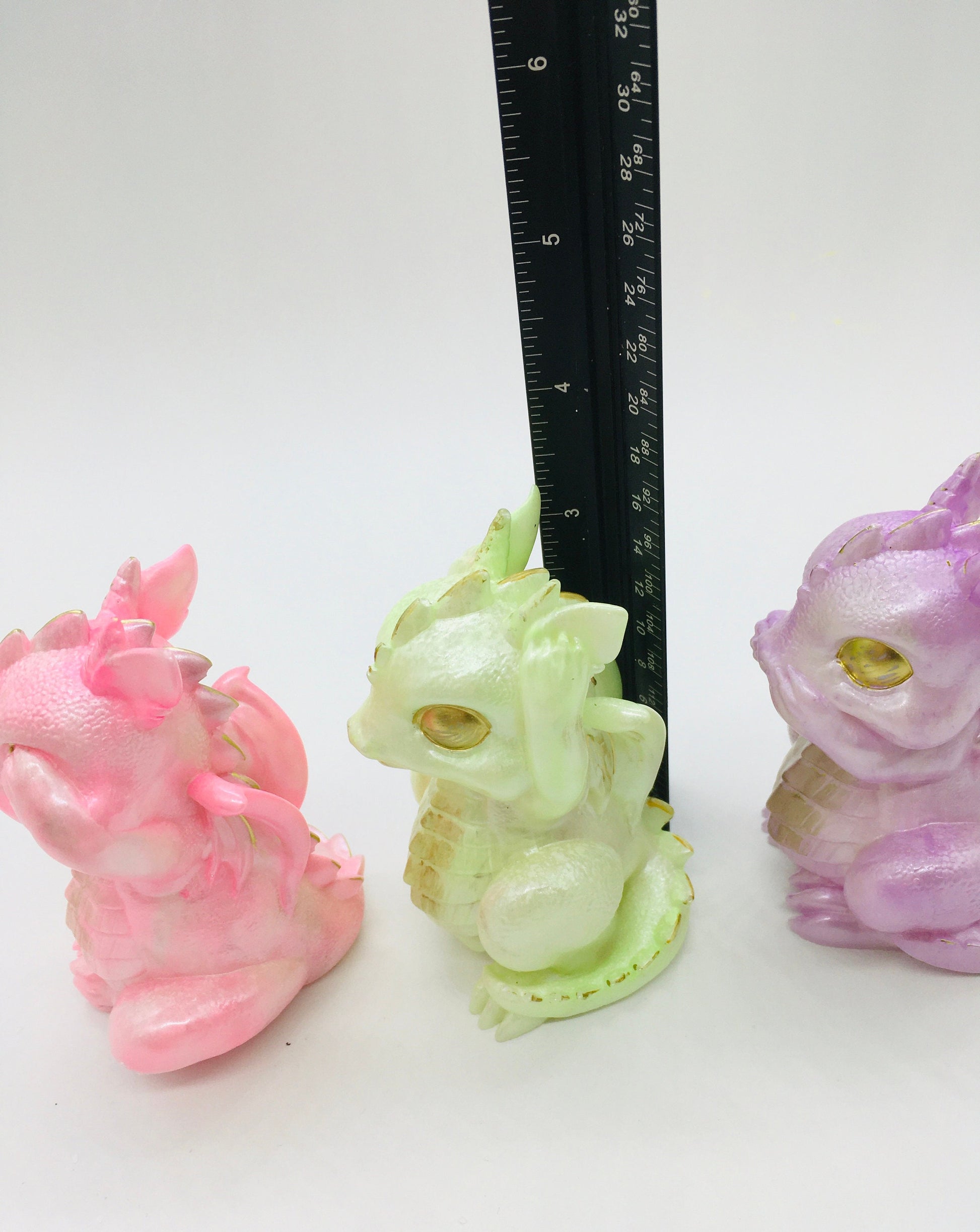 Dragon Figurine Set of Three, Gift for him, Gift for her, Small Dragon set, Office Decor, Home Decor, Display
