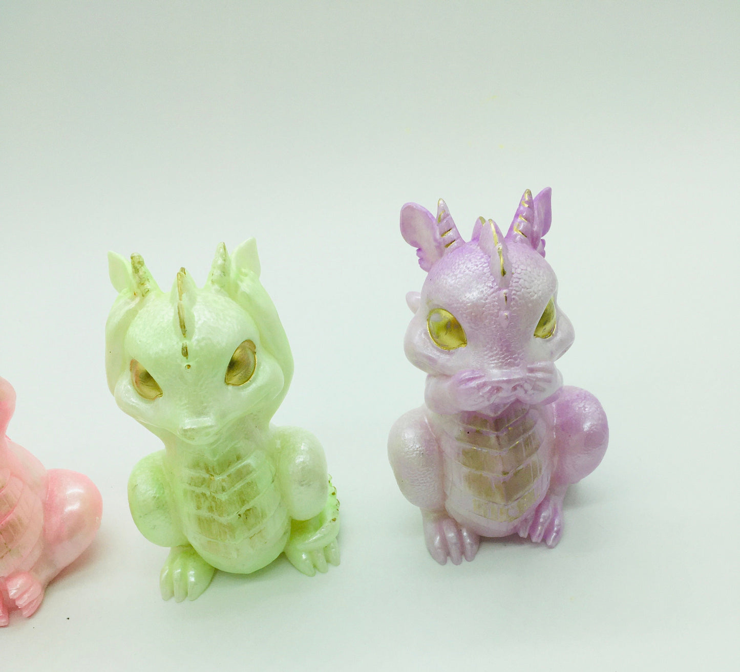 Dragon Figurine Set of Three, Gift for him, Gift for her, Small Dragon set, Office Decor, Home Decor, Display