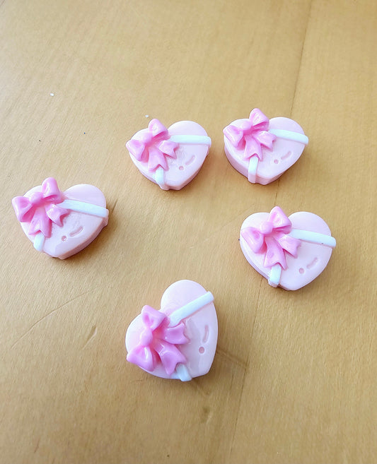 Heart Cabochons,  Flat Back, Pink Heart, Resin, Decoden,  Craft Supplies,  Fake Bake Supplies